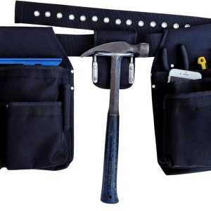 R Dawg Kit de cinturón de herramientas de nailon, 4 piezas profesional de 24 bolsillos, 2 bolsas de herramientas, soporte para martillo, ranura R Dawg Kit de cinturón de herramientas de nailon, 4 piezas profesional de 24 bolsillos, 2 bolsas de herramientas, soporte para martillo, ranura
