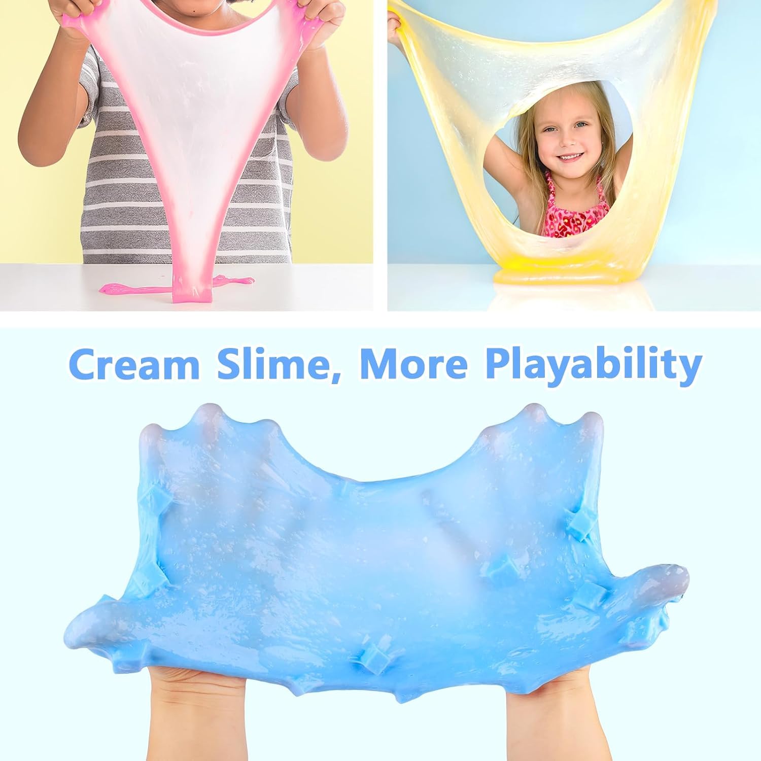 Paquete de 4 cubos de gelatina de mantequilla, medio transparente, perfumada crema, masilla de masilla para niñas y niños, regalos de fiesta, suave