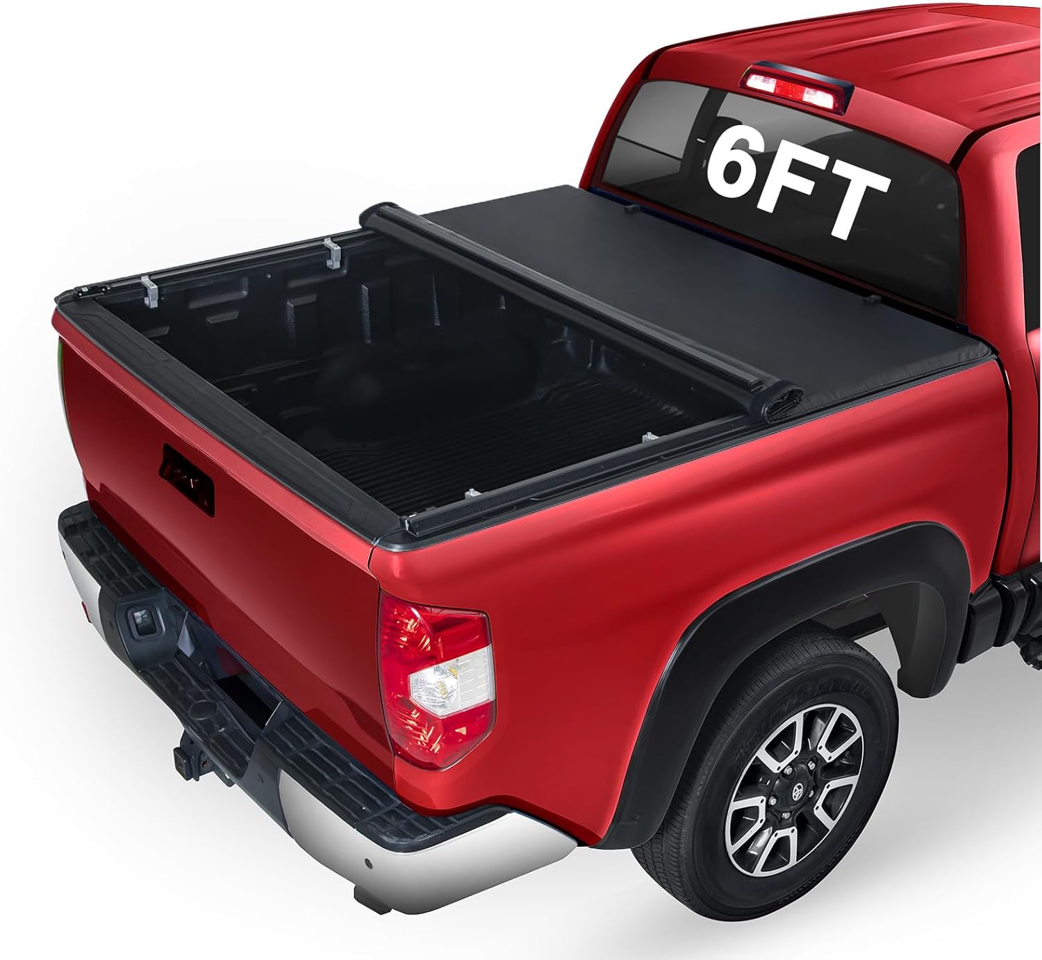 Cubierta Tonneau enrollable de 6 pies para Ford Ranger Pickup, funda suave para caja de camioneta compatible con Ford Ranger 2019-2023 de 6 pies