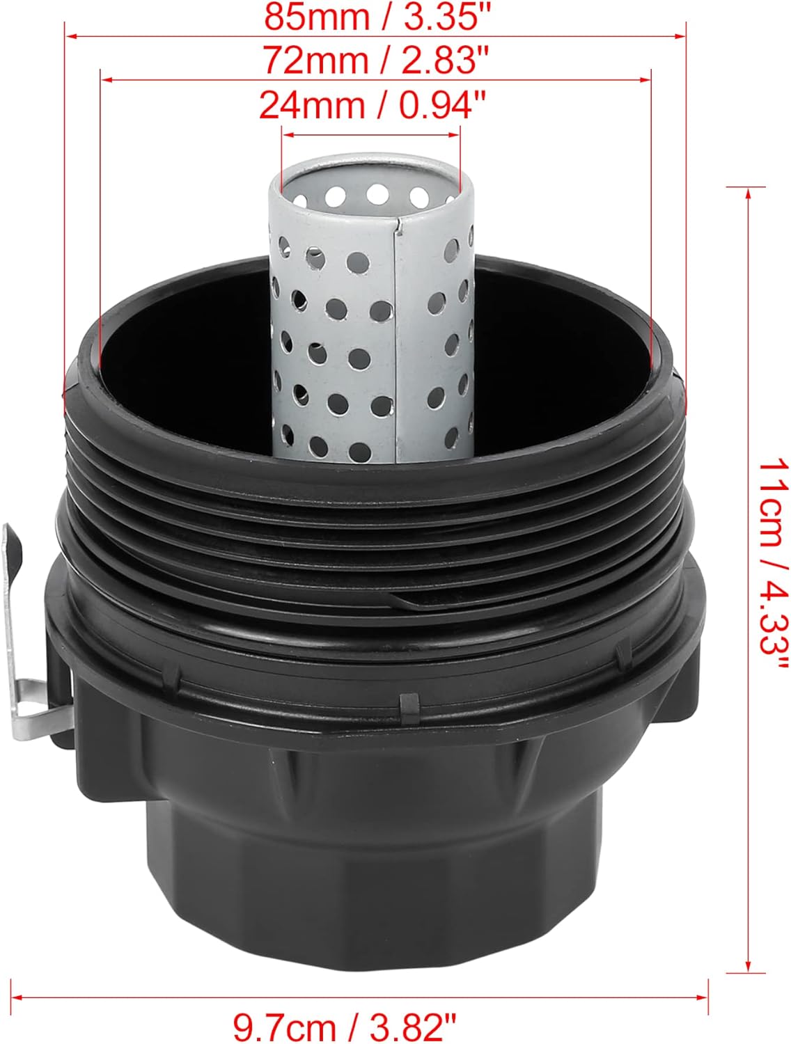X AUTOHAUX Tapa de filtro de aceite negra 15650-38020 repuesto para Toyota 4Runner FJ Tundra para Lexus