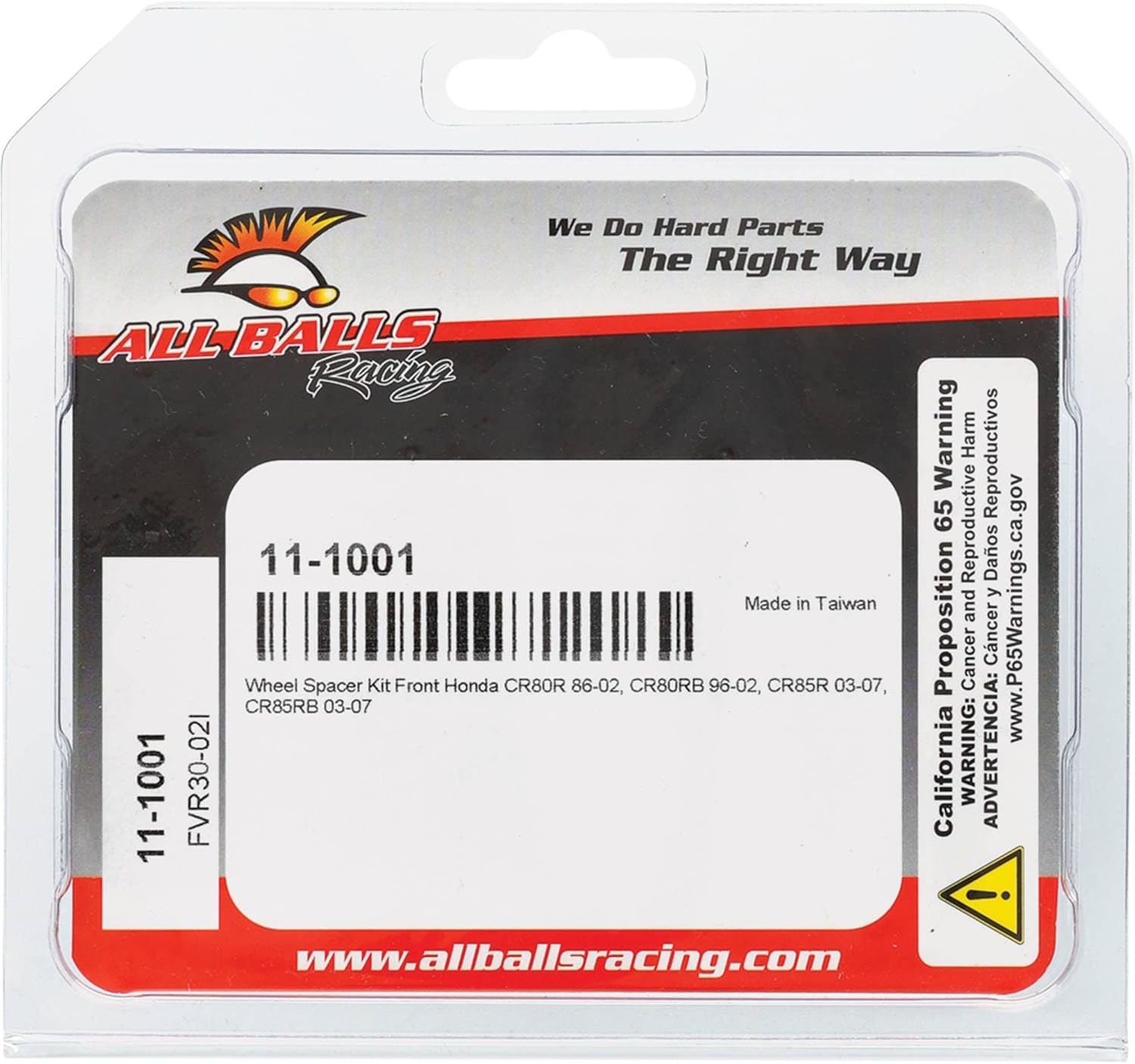 All Balls Racing Kit espaciador de rueda 11-1001 compatible conrepuesto para Honda CR80R 1986-2002, CR80RB 1996-2002, CR85R 2003-2007, CR85RB