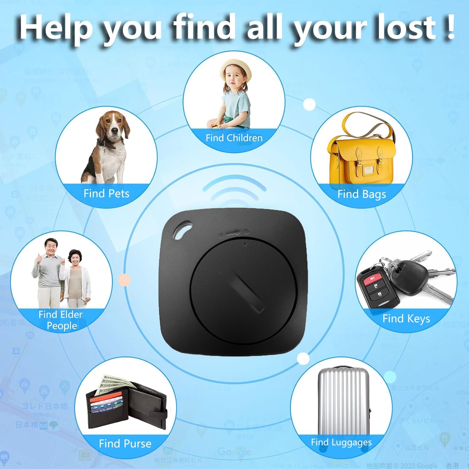 Buscador de llaves con localizador de artículos Bluetooth, funciona con Find My, rastreador de llaves perdidas con artículo de sonido, rastreador de
