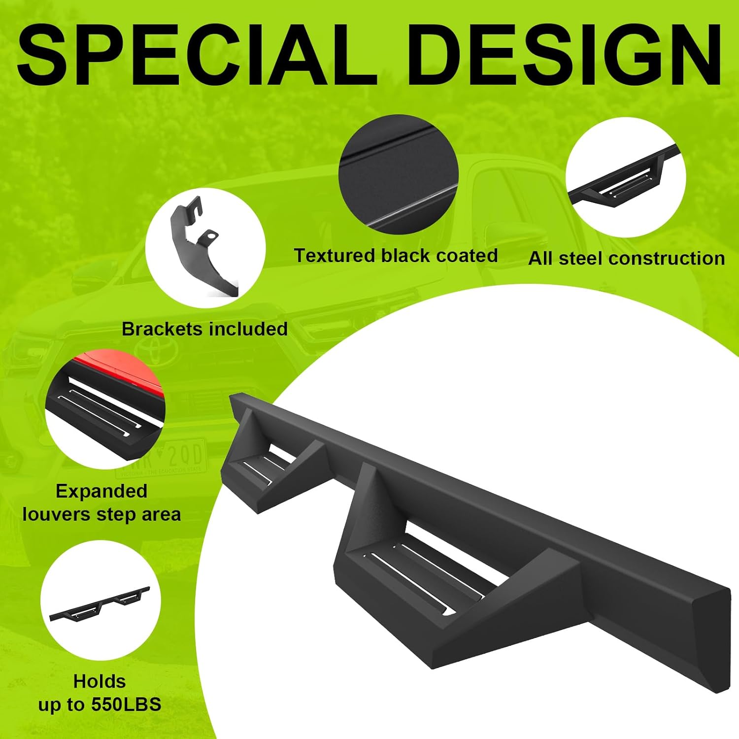 ONINE Drop Steps – Estribo para Dodge Ram 1500 2019-2024 con cabina de tripulación, escalón lateral Nerf Bar Rock Slider (no es compatible con Ram
