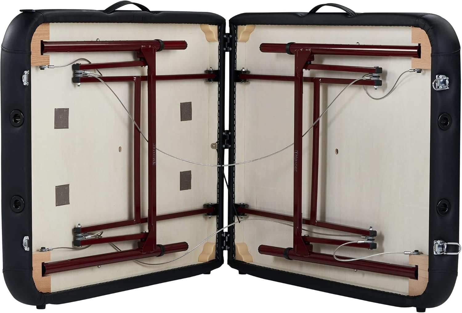 Master Massage Zephyr – Mesa de masaje portátil y ligera, mesa de tatuaje, cama de spa (negro, granate)