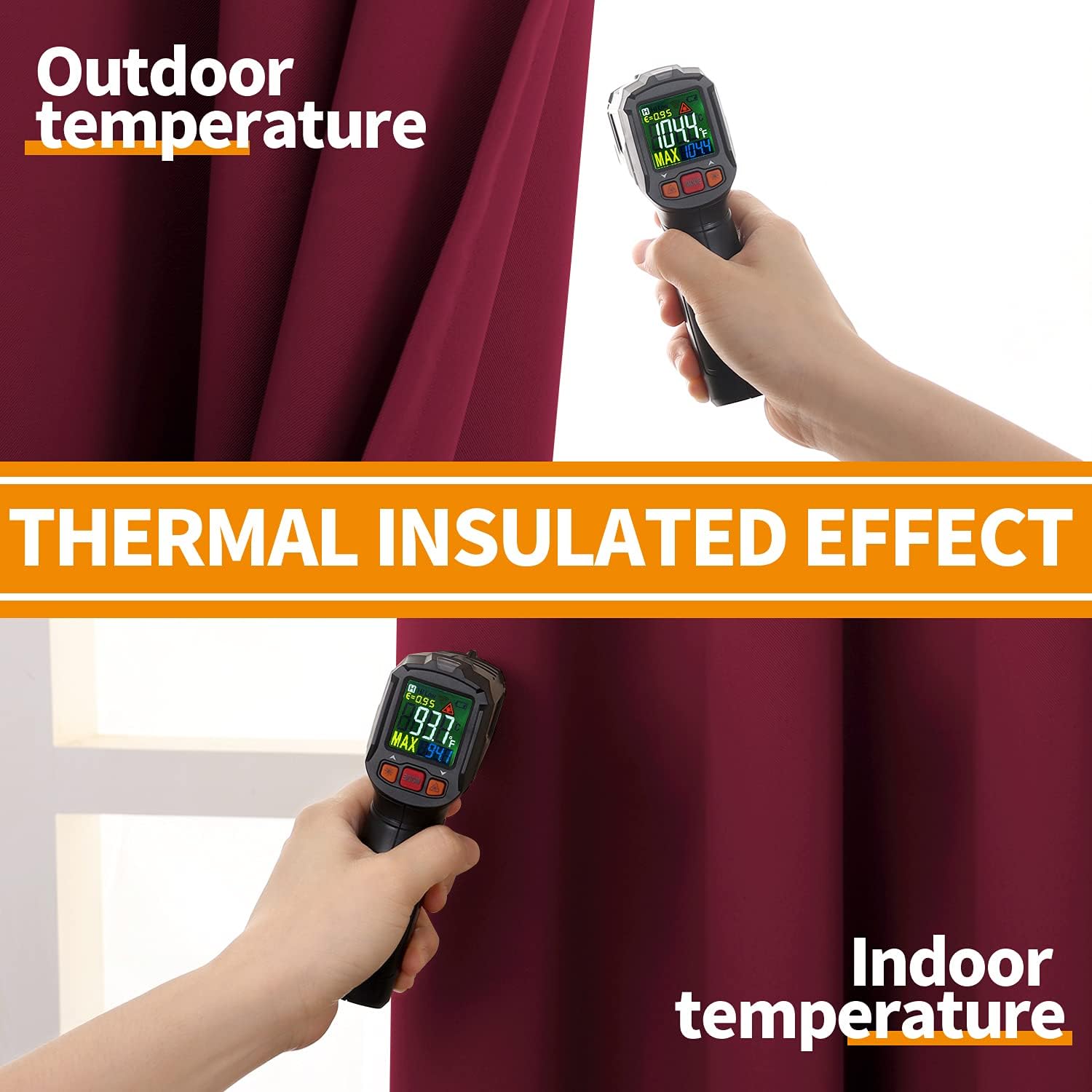 YoungsTex – Cortinas opacas para dormitorio, con aislamiento térmico y ojales, cortinas de oscurecimiento y eliminación de ruido para sala de estar,