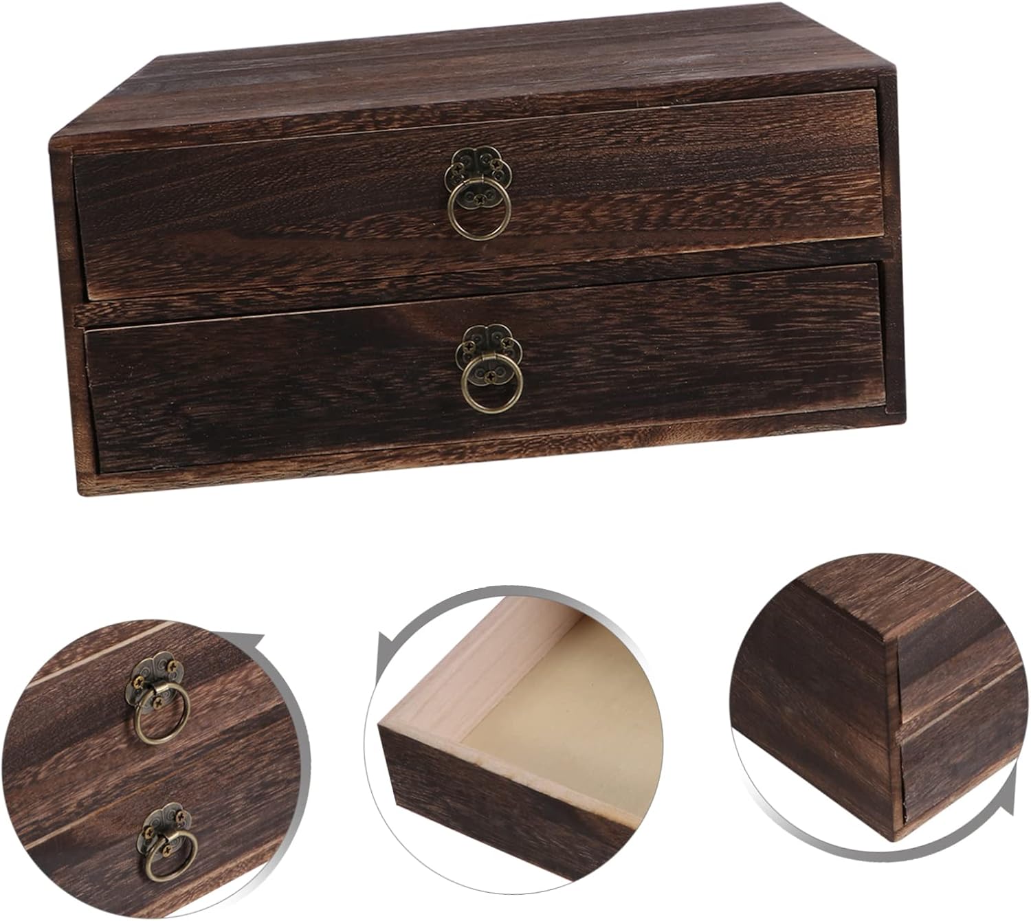 STOBOK 1 cajón de mesa de madera maciza, organizador de tesoros, organizador de escritorio, gabinete de almacenamiento de escritorio de madera,