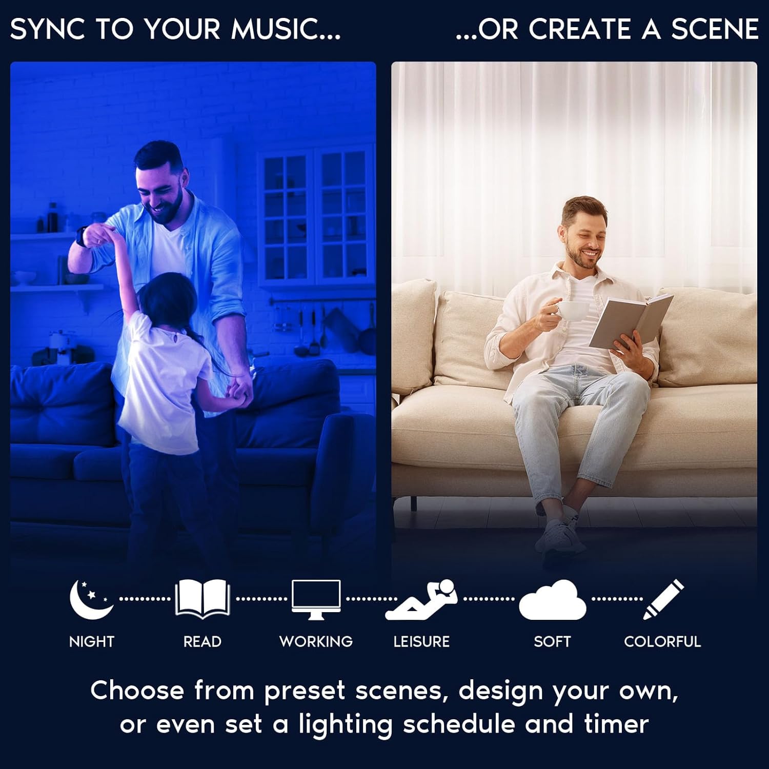 LUXRITE Iluminación empotrable LED inteligente cuadrada de 4 pulgadas, cambio de color RGBW, control de aplicación WiFi, control de voz con Alexa y