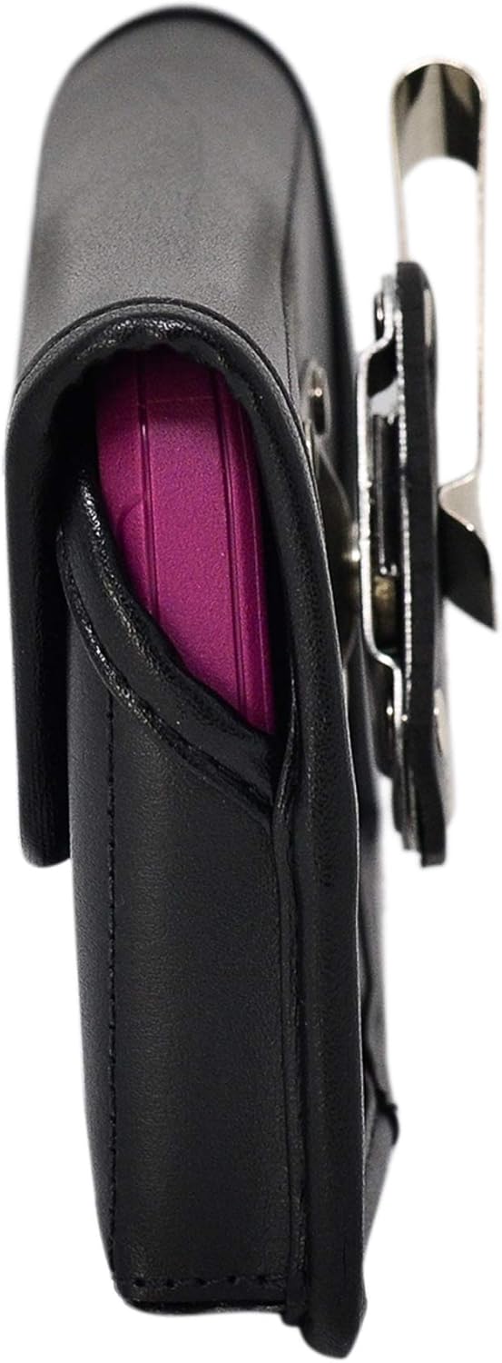 Turtleback Funda para cinturón diseñada para iPhone 12 Pro Max 5G (2020) se adapta con OB Defender o fundas voluminosas, funda de cuero negro con