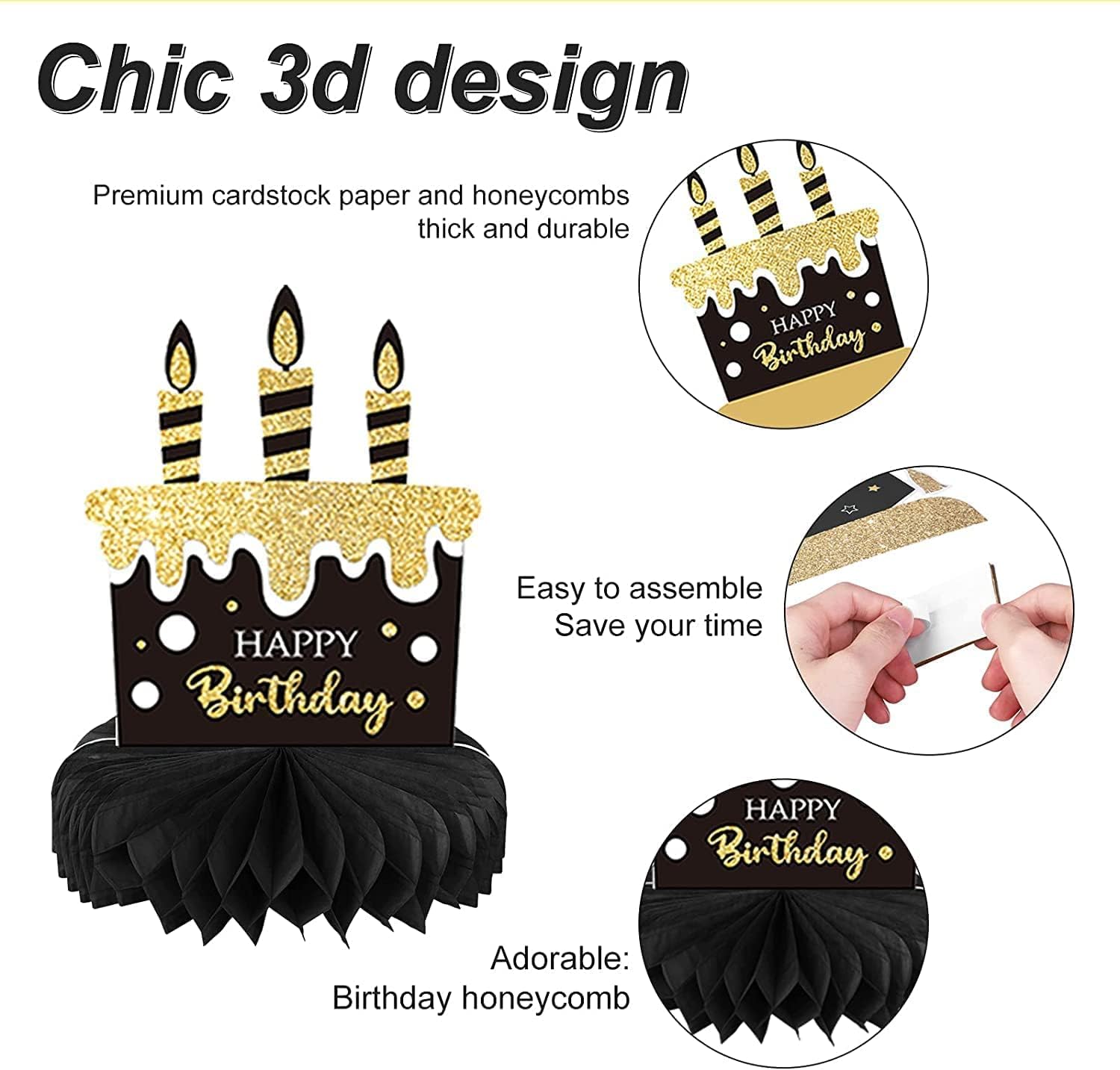9 piezas de decoración de 50 cumpleaños para 50 años de cumpleaños centros de mesa para decoraciones de mesas, saludos a 50 de panal de abeja para