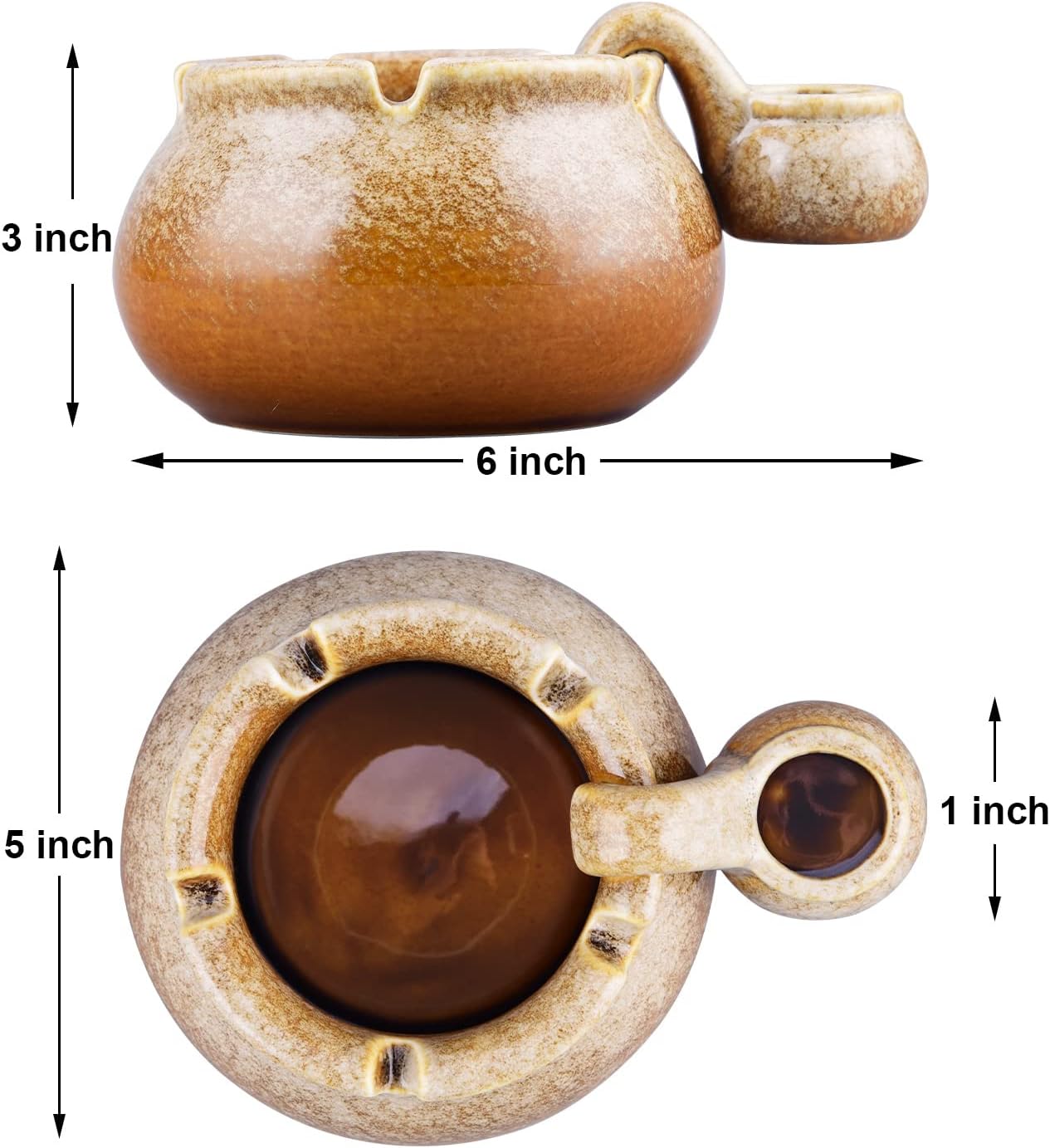 Cenicero, ceniceros de cerámica para cigarrillos y cigarrillos, ceniceros de mesa con frasco pequeño, bandeja de ceniza para ahumar al aire libre