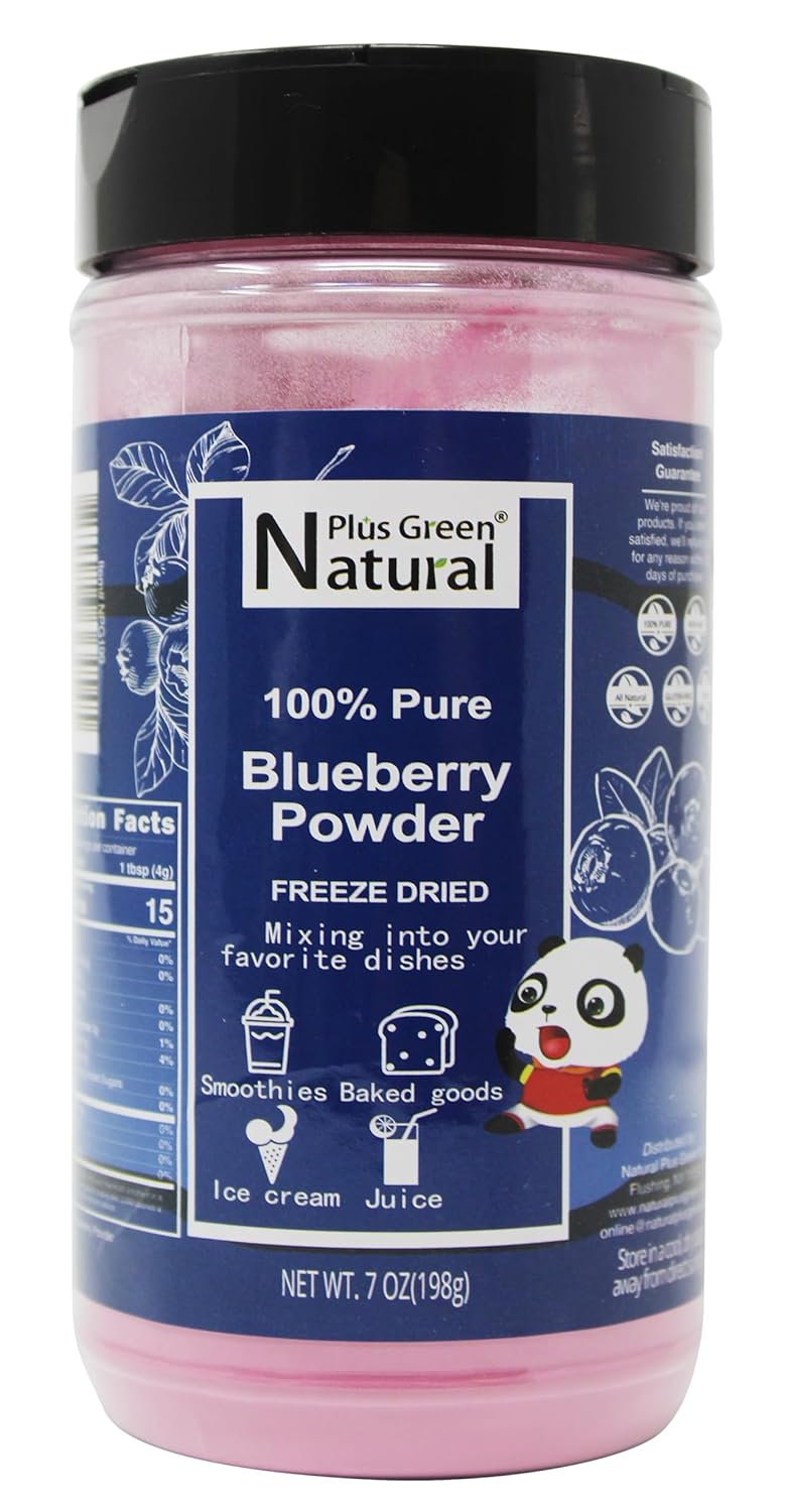 NPG Polvo de arándanos de 7 onzas, extracto puro de arándano silvestre para un sabor auténtico en batidos, hornear y bebidas, liofilizado, colorante