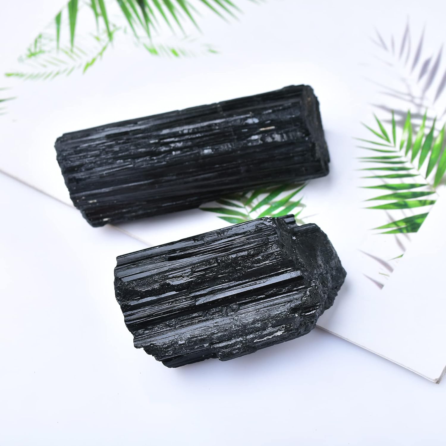 WUYOUSHI 1PSC – Cristal en bruto de turmalina negra natural de 0.55 a 0.66 libras, piedras preciosas de cristal curativo de alta calidad para