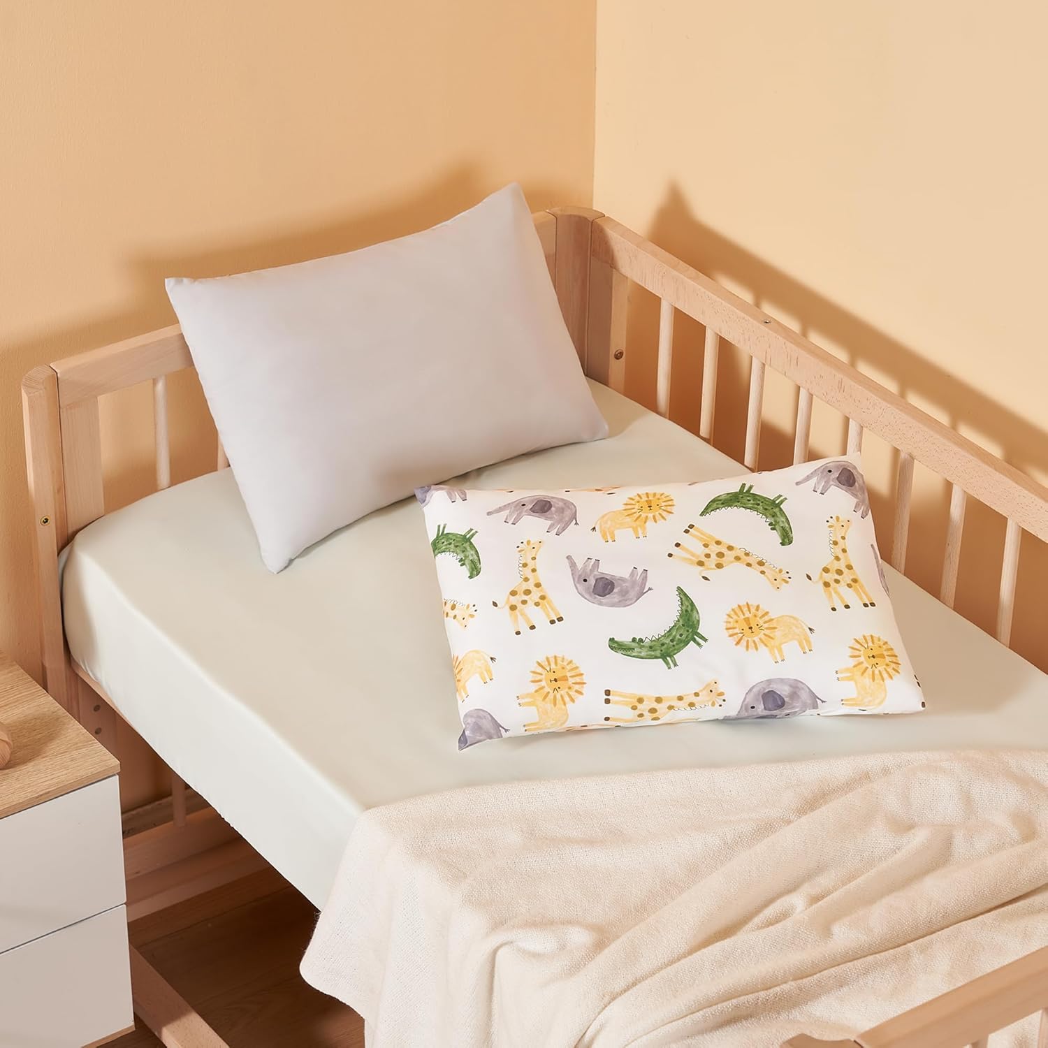 TILLYOU Fundas de almohada de viaje de 13 x 18 pulgadas para niños pequeños, paquete de 2, fundas de almohada lavables a máquina con cierre de