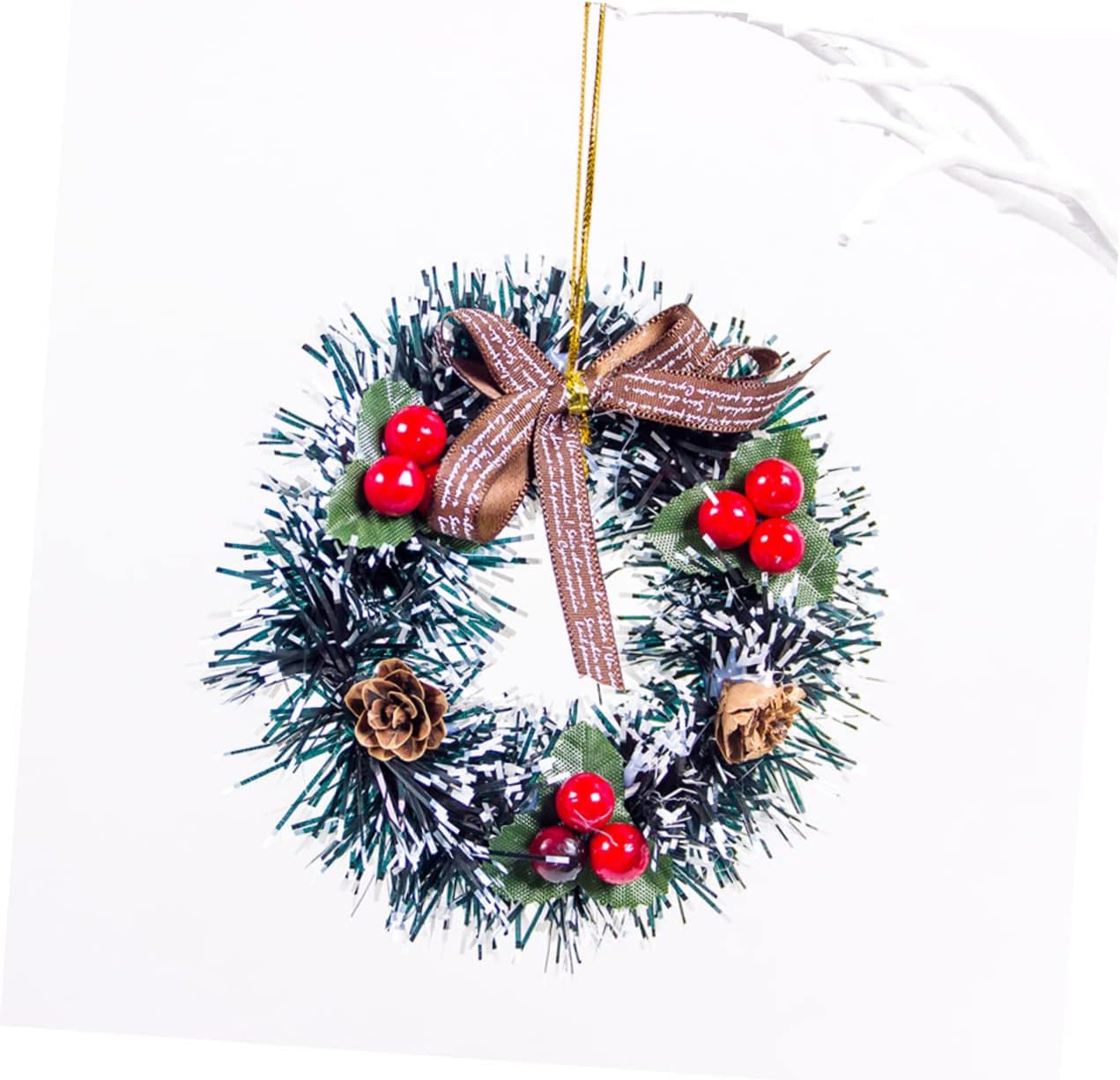NOLITOY 12 Pcs Christmas Party Favors Xmas Wreath Artificial Christmas Wreath Christmas Tree Wreath Ornament Decoration Tiny Christmas Wreath