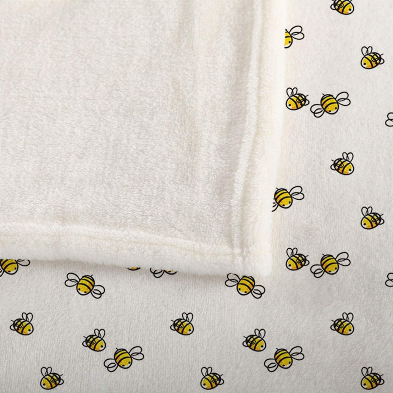 Manta de abeja con diseño de abeja de dibujos animados, diseño de abeja de bebé, diseño de miel vectorial, decorativa, suave, cálida y acogedora,