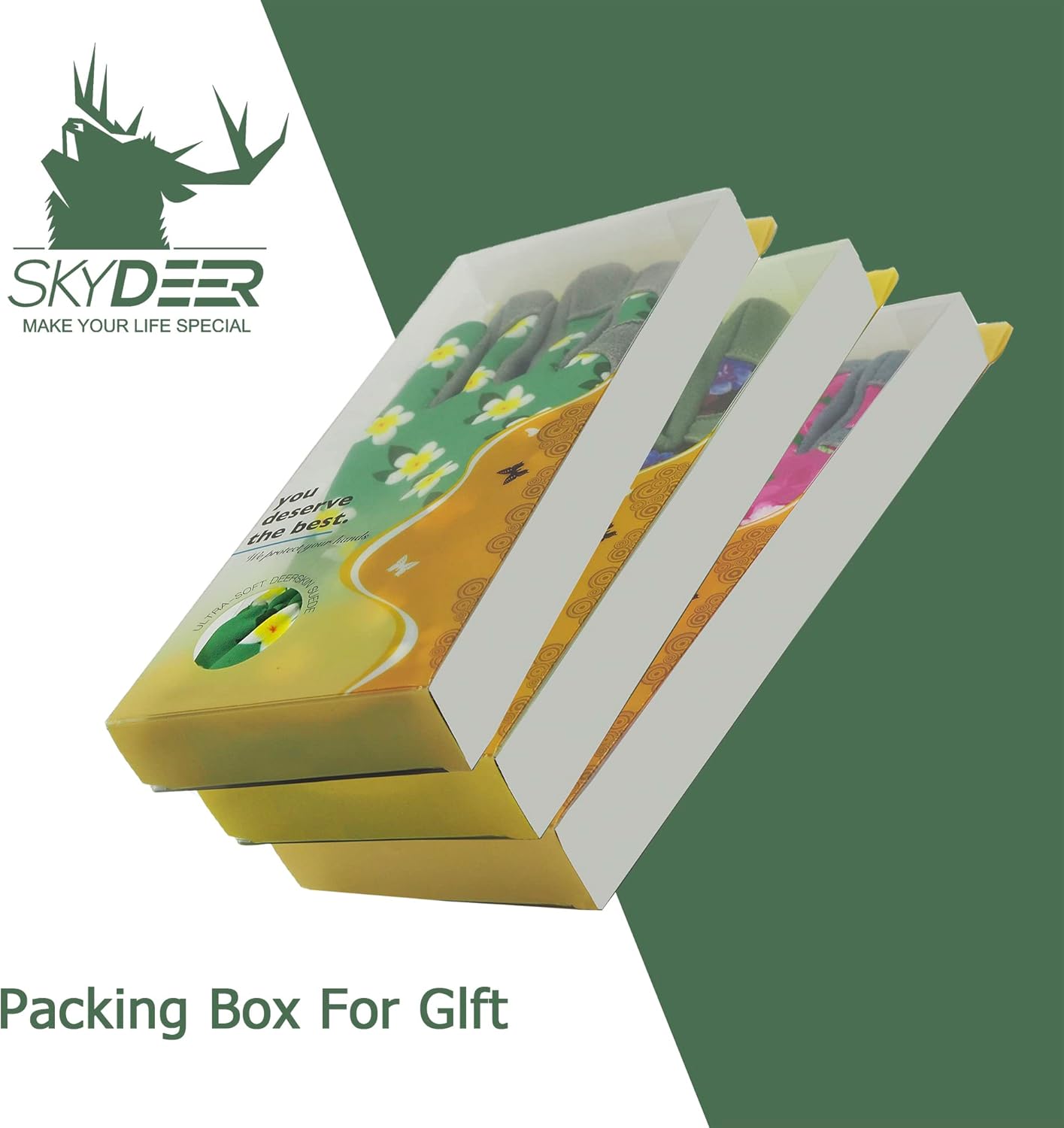 SKYDEER Guantes de jardinería para mujer con gamuza de piel de ciervo súper suave (SD6615L)