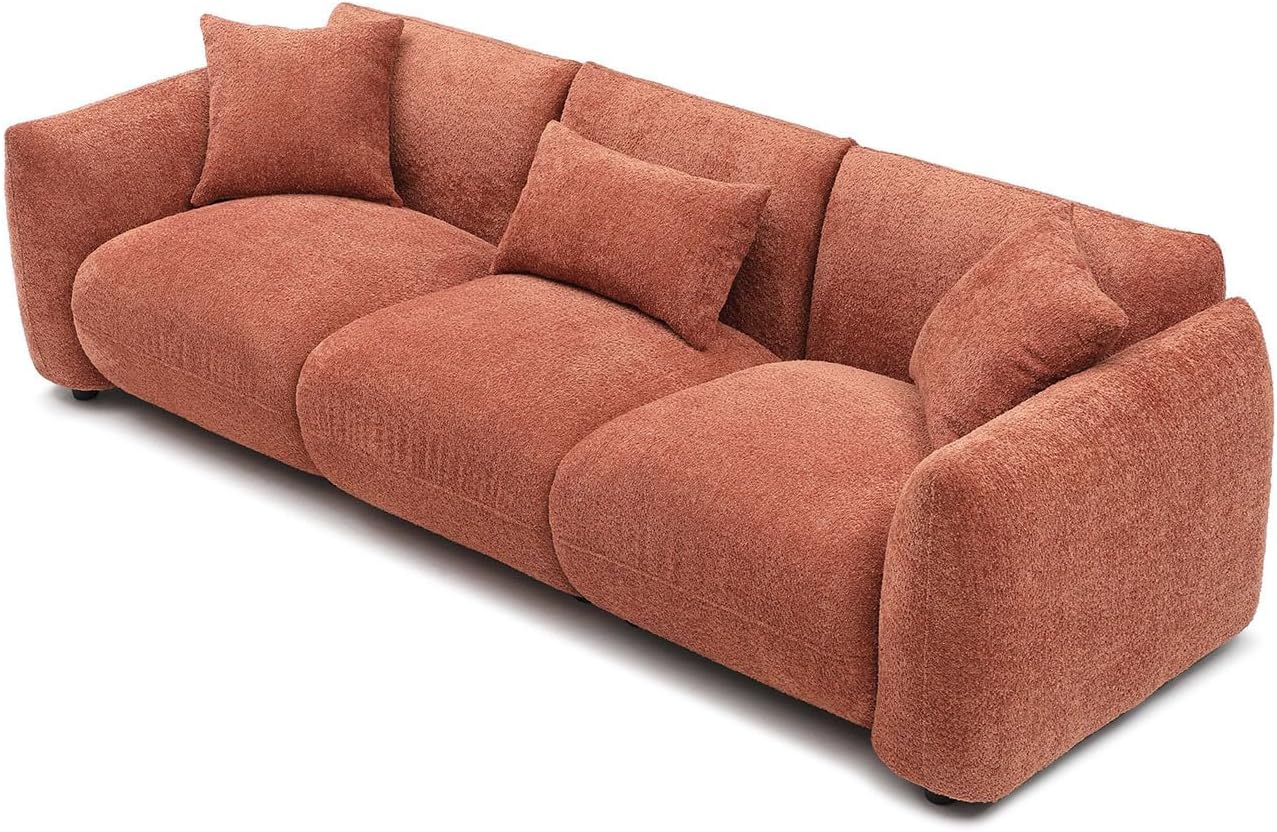 WILLIAMSPACE Sofá modular de 102.36 pulgadas para sala de estar, sofá moderno tapizado en la nube, sofá Boucle con 3 almohadas, 4 asientos de