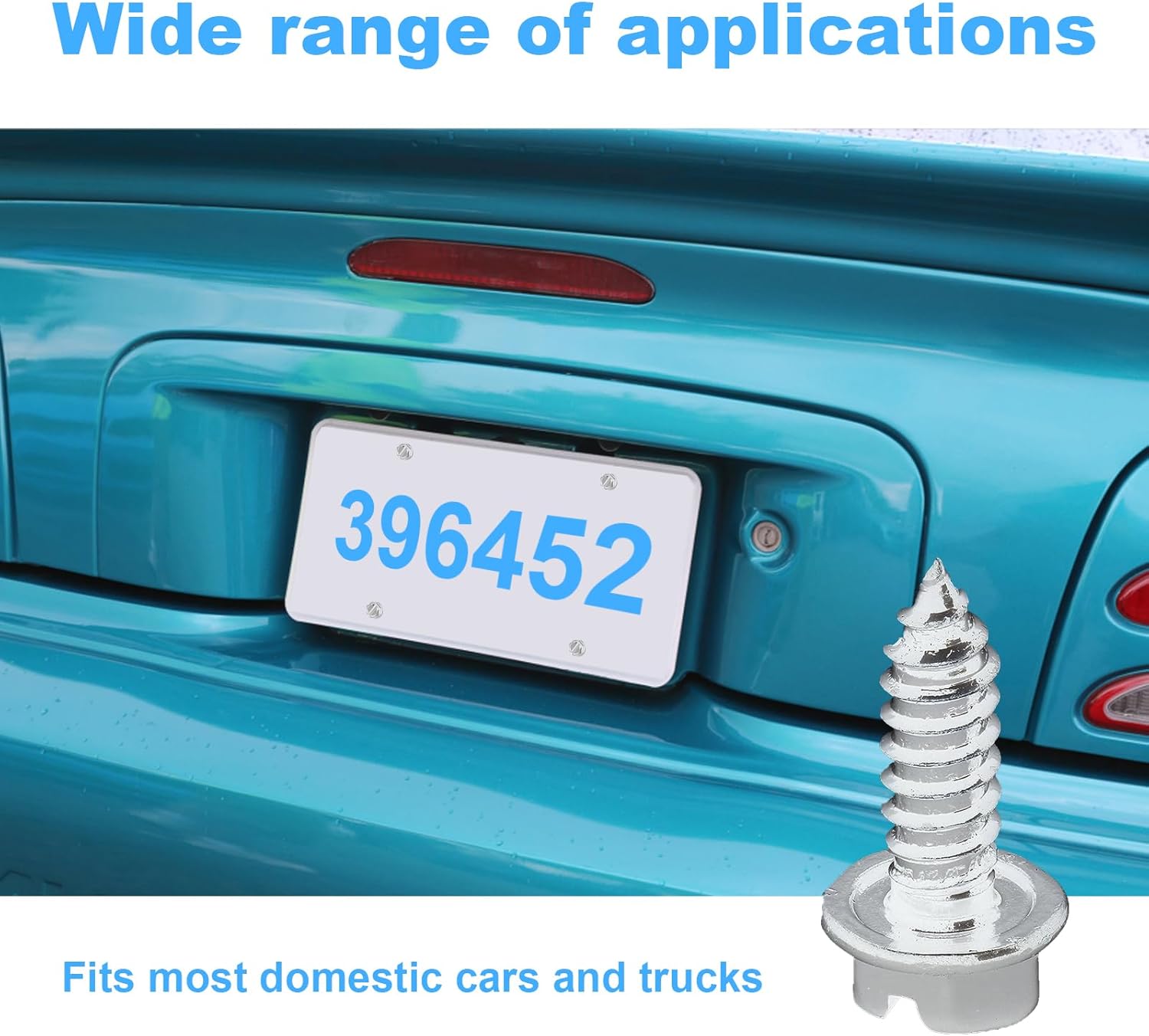 Kit de tornillos para placa de matrícula a prueba de óxido, kit de tornillos de acero inoxidable antirrobo para automóvil, pernos de montaje