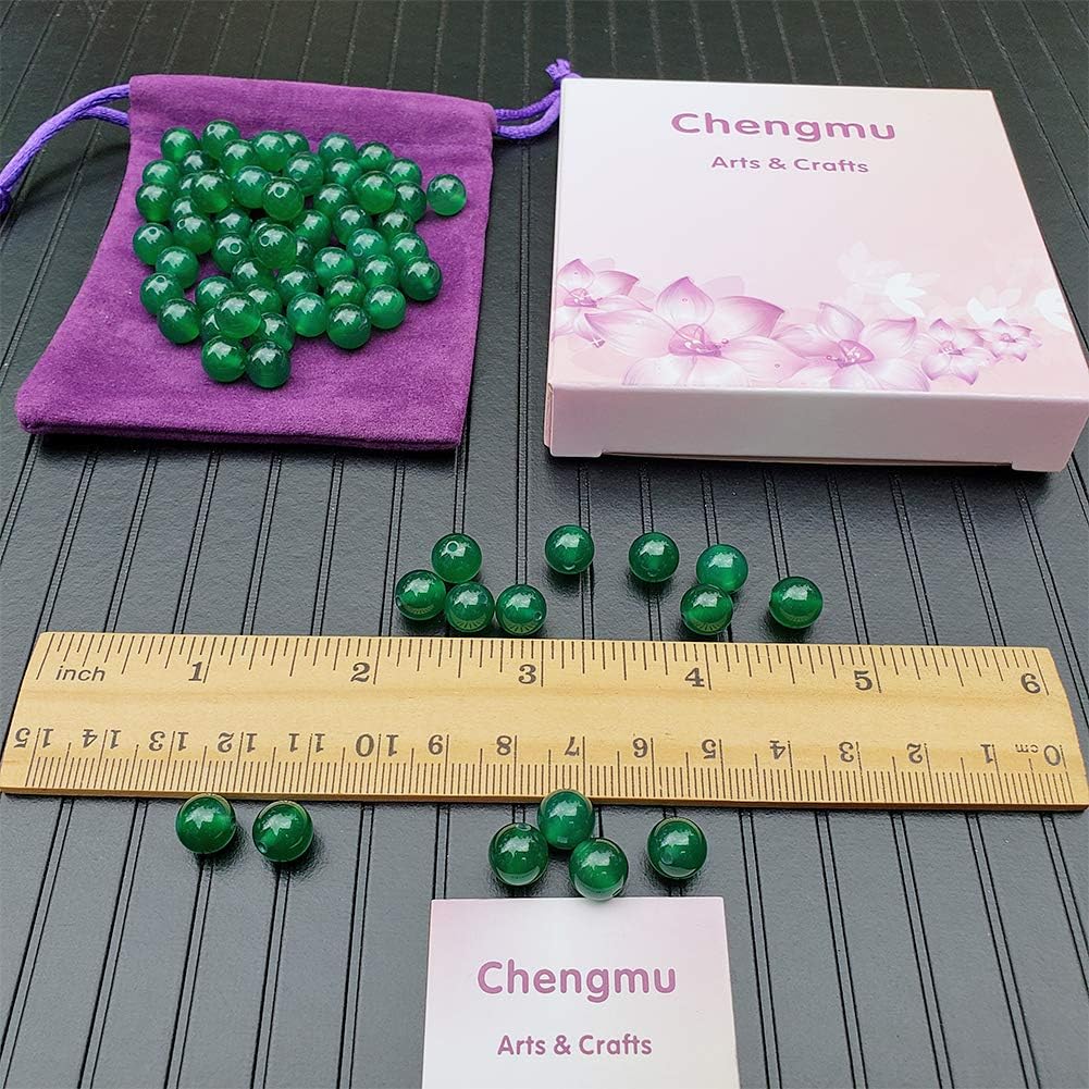 Chengmu 99 cuentas de ágata verde de 0.315 pulgadas para hacer joyas, piedras preciosas naturales, redondas, sueltas, cuentas espaciadoras,