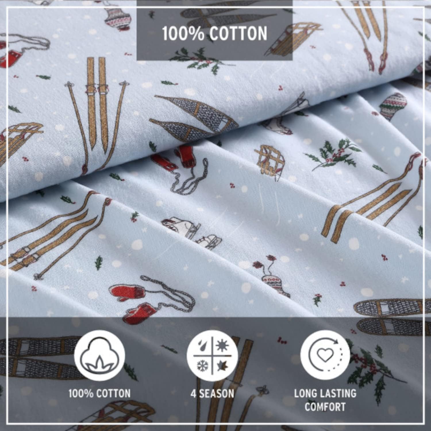 Eddie Bauer Flannel Collection – Juego de sábanas de algodón, preencogido y cepillado para mayor suavidad, comodidad y sensación de calidez, tamaño