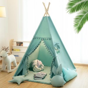 Tienda de campaña tipi para niños con alfombra, luces de estrella, funda de transporte, casa de juegos de lona de algodón, tiendas de campaña Tienda de campaña tipi para niños con alfombra, luces de estrella, funda de transporte, casa de juegos de lona de algodón, tiendas de campaña