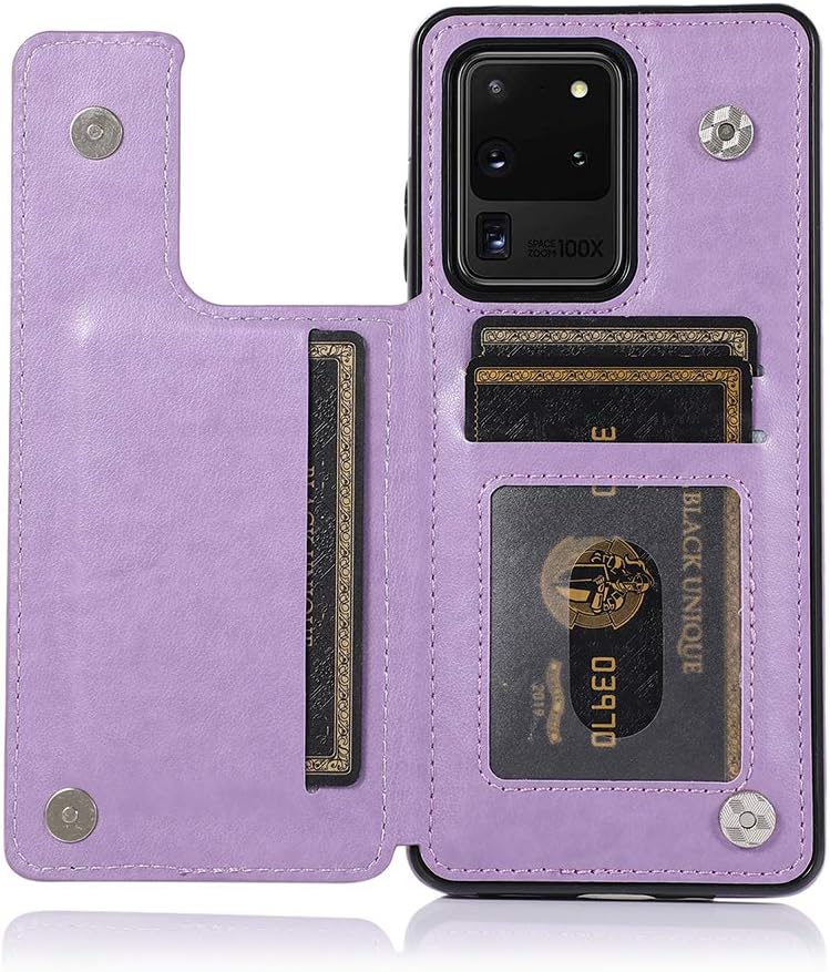 Funda de teléfono para Samsung Galaxy S20 Ultra Glaxay S20ultra 5G con protector de pantalla de vidrio templado, tarjetero y cartera con soporte