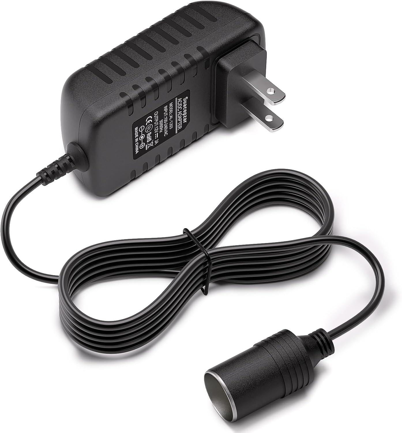 12V 3A 36W AC a DC Convertidor de encendedor de cigarrillos de coche (no para dispositivo de alta potencia), AC 110-240V a DC 12V Fuente de
