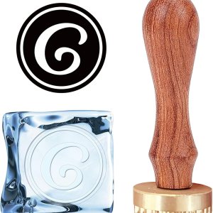 CRASPIRE Sello de hielo con letra G, sello de hielo de marca de hielo con cabeza de latón extraíble y mango de madera, sello de hielo vintage para CRASPIRE Sello de hielo con letra G, sello de hielo de marca de hielo con cabeza de latón extraíble y mango de madera, sello de hielo vintage para