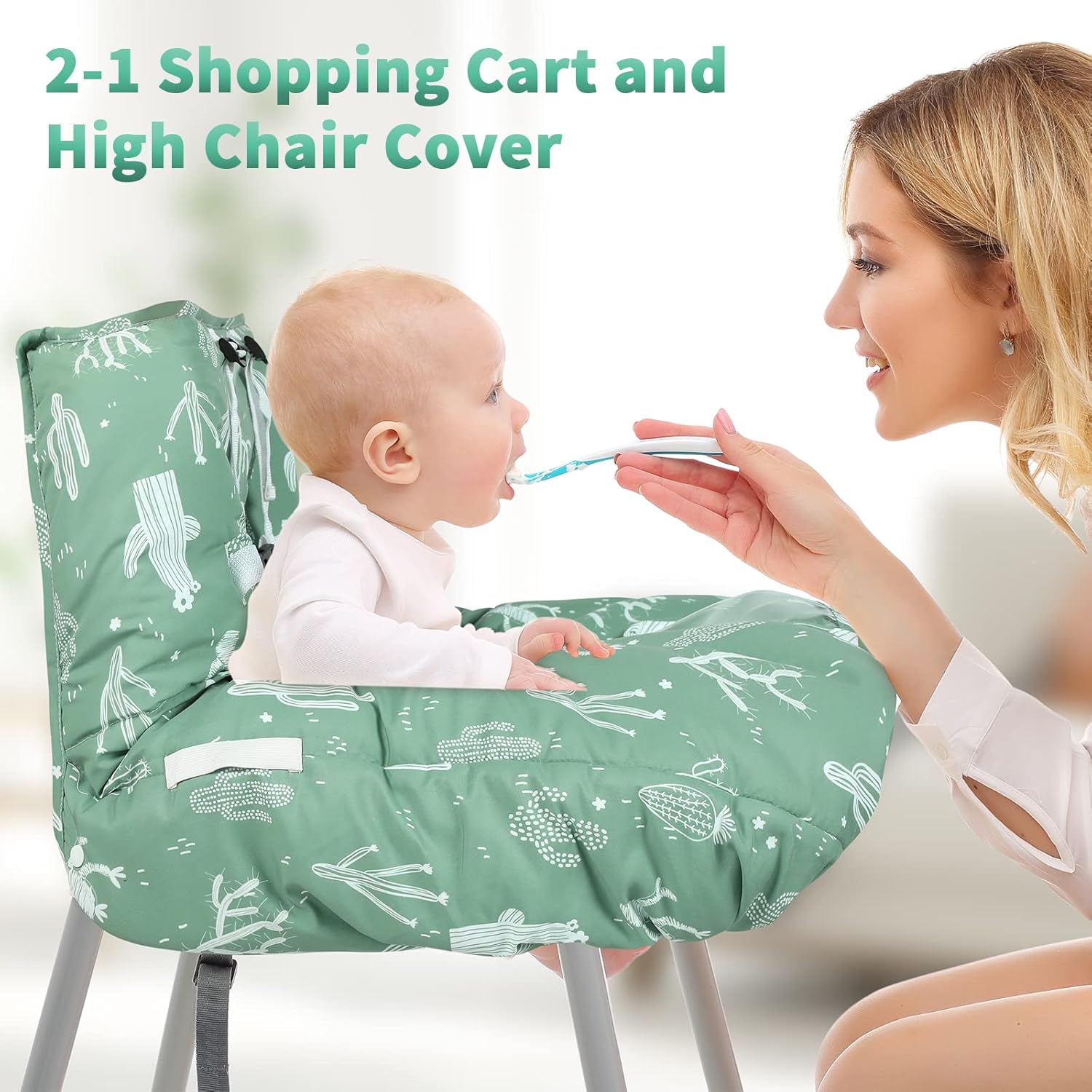 Yoofoss Funda para carrito de compras para bebé, funda para silla alta 2 en 1 con arnés de seguridad, fundas de carrito multifuncionales para niños