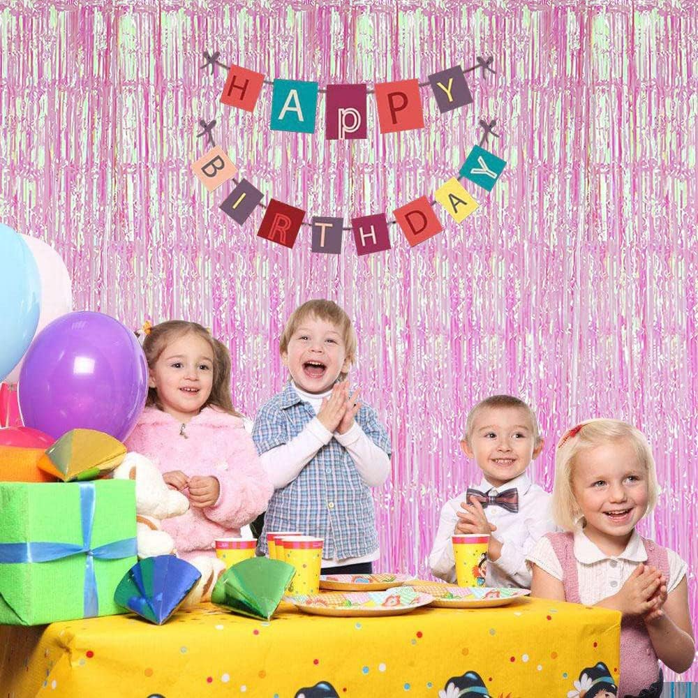 Paquete de 3 cortinas con flecos para decoración de fiesta, cortinas de fondo de oropel para fiestas, cabina de fotos, bodas, graduaciones,
