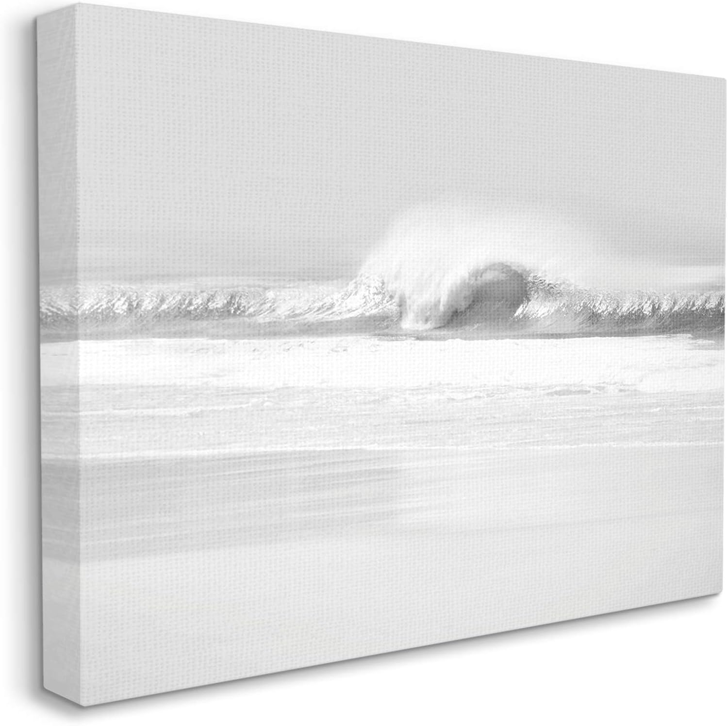 Stupell Industries Waves Crashing On Beach – Lienzo decorativo para pared, diseño de Maggie Olsen, 16 x 20 pulgadas, color gris