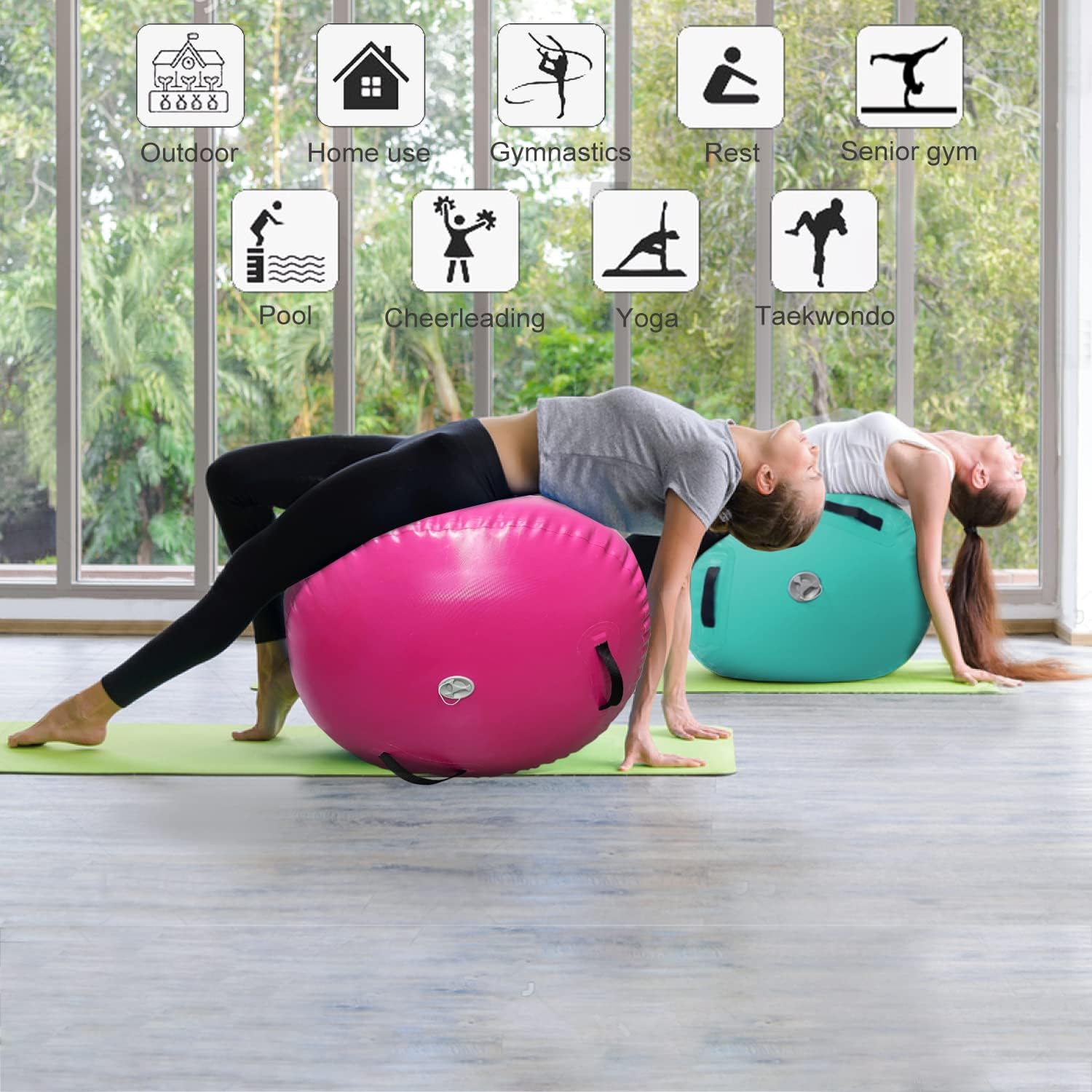 Air Barrel – Colchoneta inflable para gimnasia con resorte de espalda, equipo de gimnasia para uso doméstico, entrenamiento de gimnasio, ejercicio