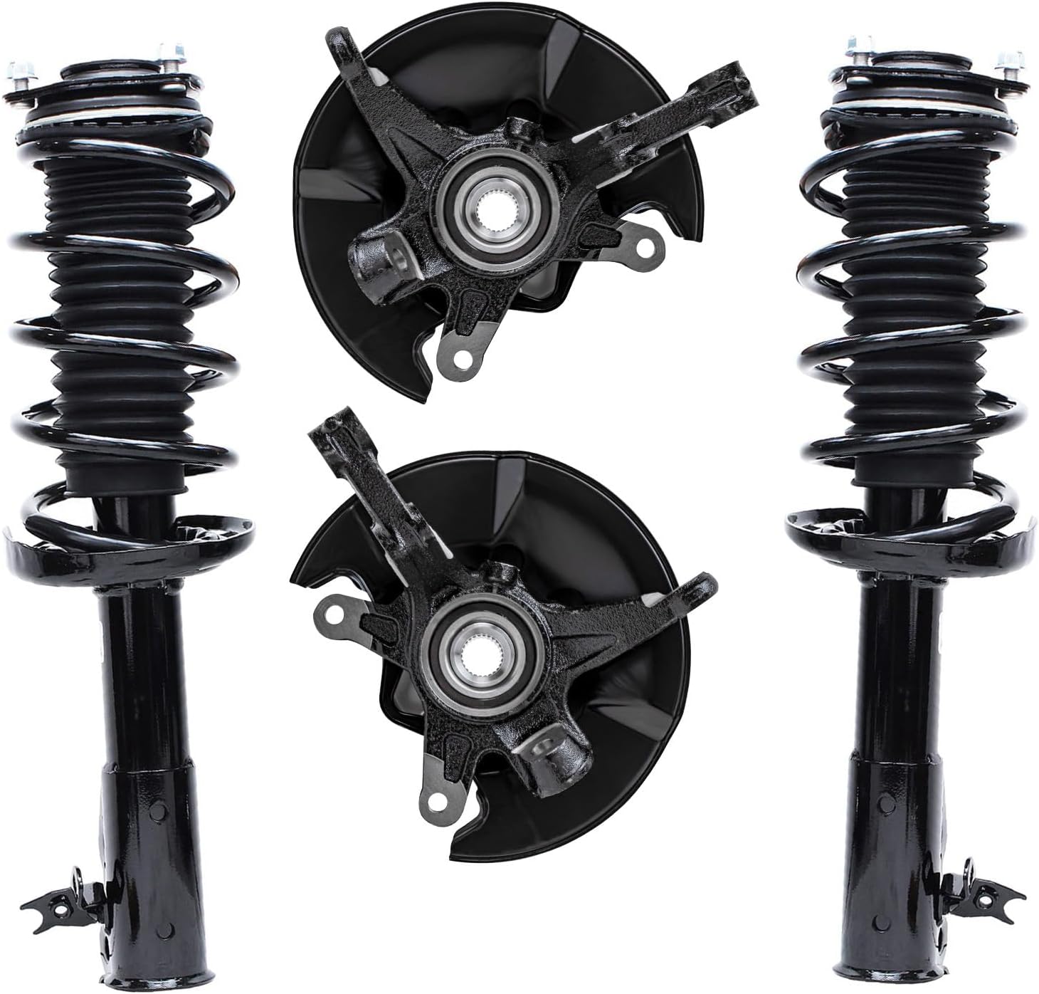 Detroit Axle – Nudillos de dirección delanteros con bujes + puntales rápidos con montaje de resorte helicoidal de repuesto para Honda Civic Sedan