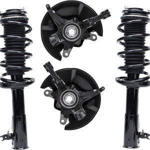 Detroit Axle – Nudillos de dirección delanteros con bujes + puntales rápidos con montaje de resorte helicoidal de repuesto para Honda Civic Sedan Detroit Axle – Nudillos de dirección delanteros con bujes + puntales rápidos con montaje de resorte helicoidal de repuesto para Honda Civic Sedan