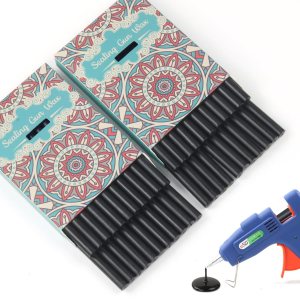 40 barras de cera negra, 40 varillas de cera de sellado de pistola de pegamento prémium para sello de cera, perfectas para invitaciones de boda, 40 barras de cera negra, 40 varillas de cera de sellado de pistola de pegamento prémium para sello de cera, perfectas para invitaciones de boda,