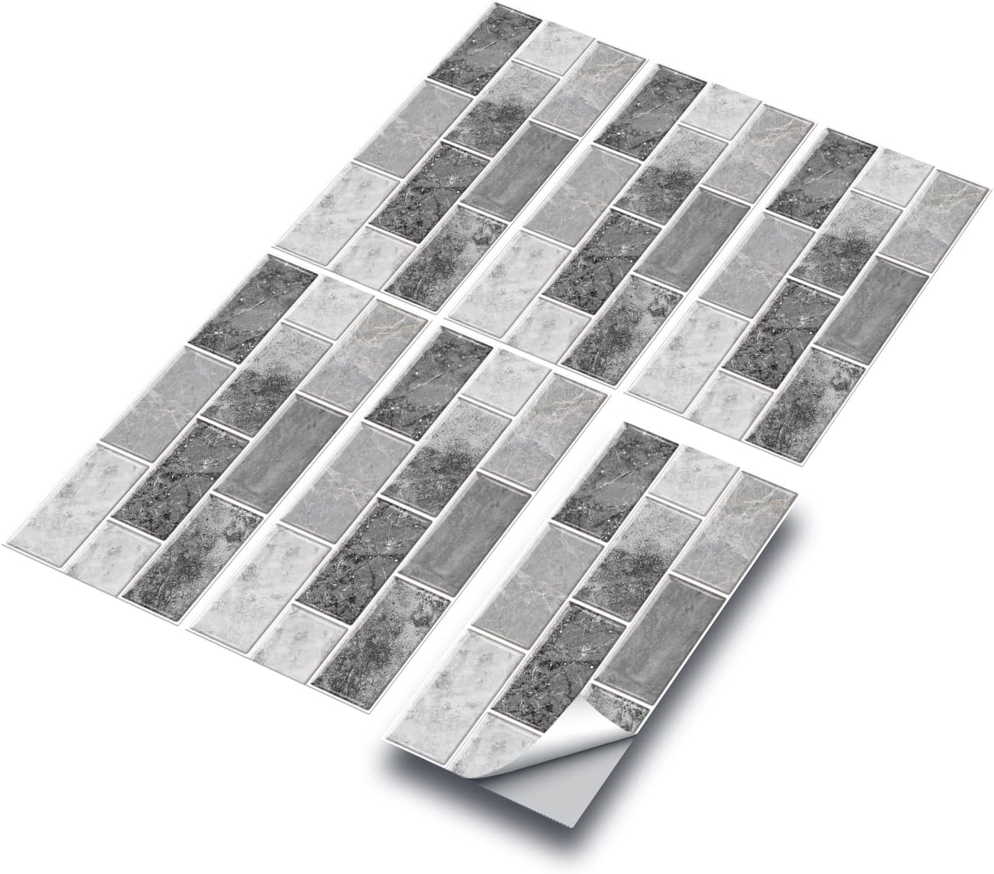 Alwayspon Adhesivo de vinilo para despegar y pegar, adhesivos de transferencia de azulejos para sala de estar, cocina, baño, 12 x 6 pulgadas, 24