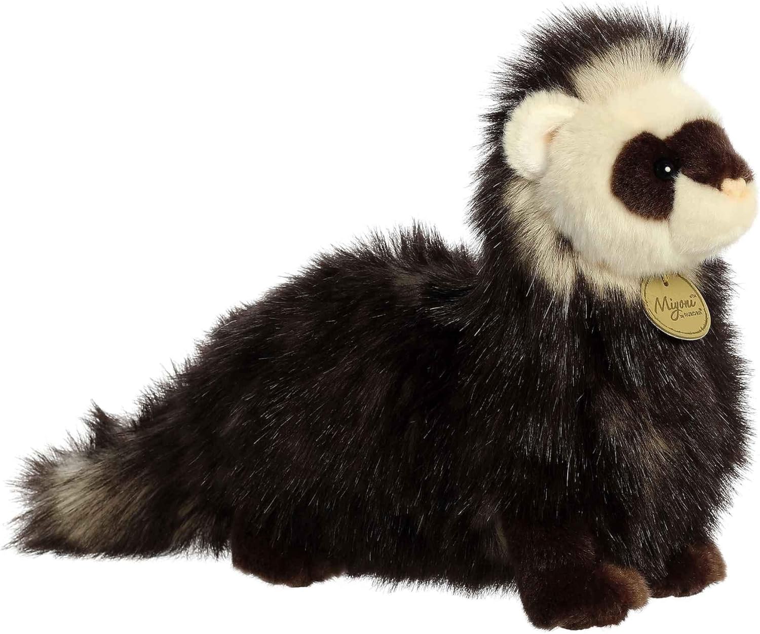 Aurora Adorable animal de peluche Miyoni Hurón – Detalle realista – Compañerismo apreciado – Marrón 10 pulgadas