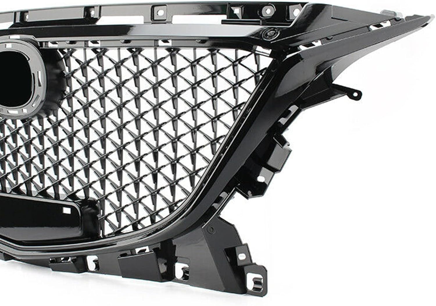 Rejilla frontal superior de panal  Repuesto de rejilla automotriz para 3 Axela Sedan 2014 2015 2016, color negro