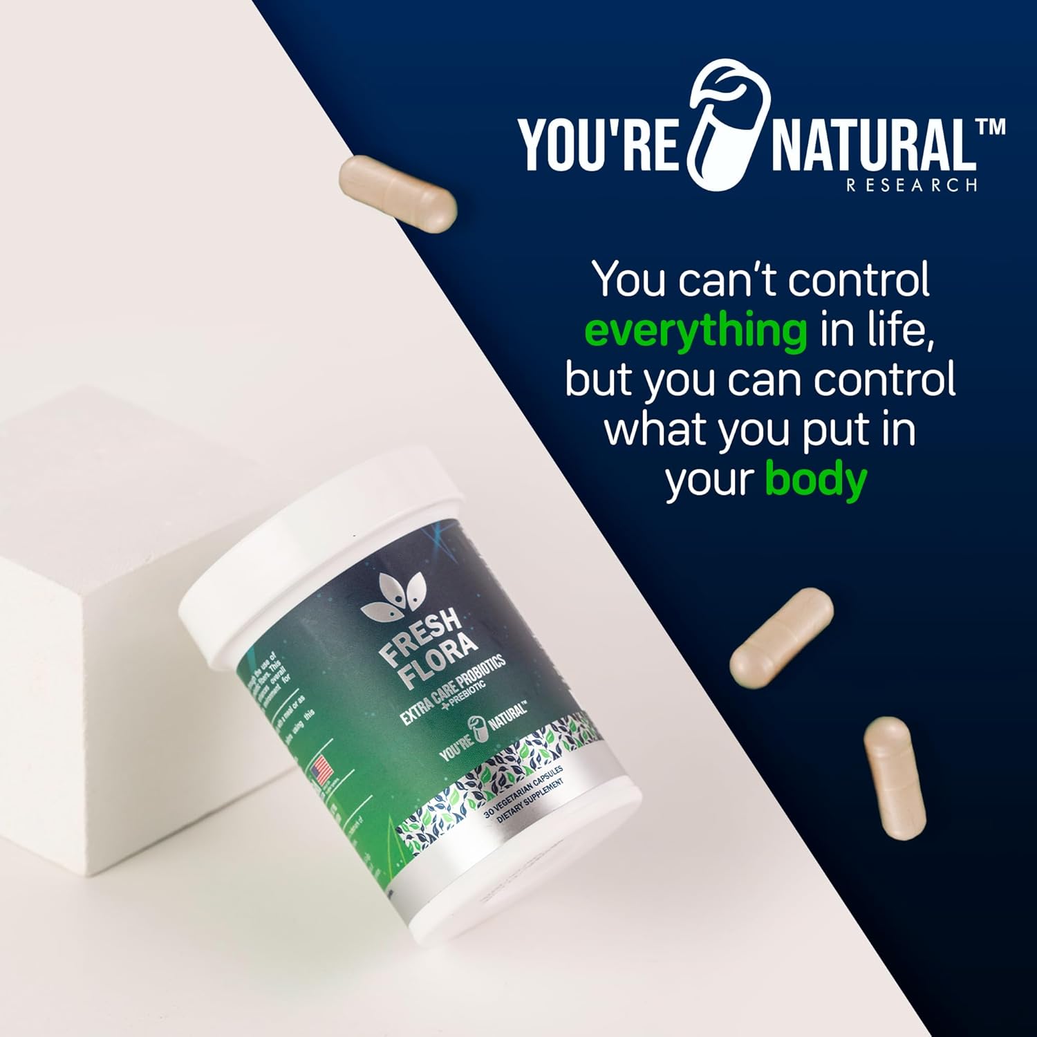 Fresh Flora – Probióticos y prebióticos para mujeres y hombres, Lactobacillus Lactospore, Howaru, 12 cepas registradas, fortalece la inmunidad, la