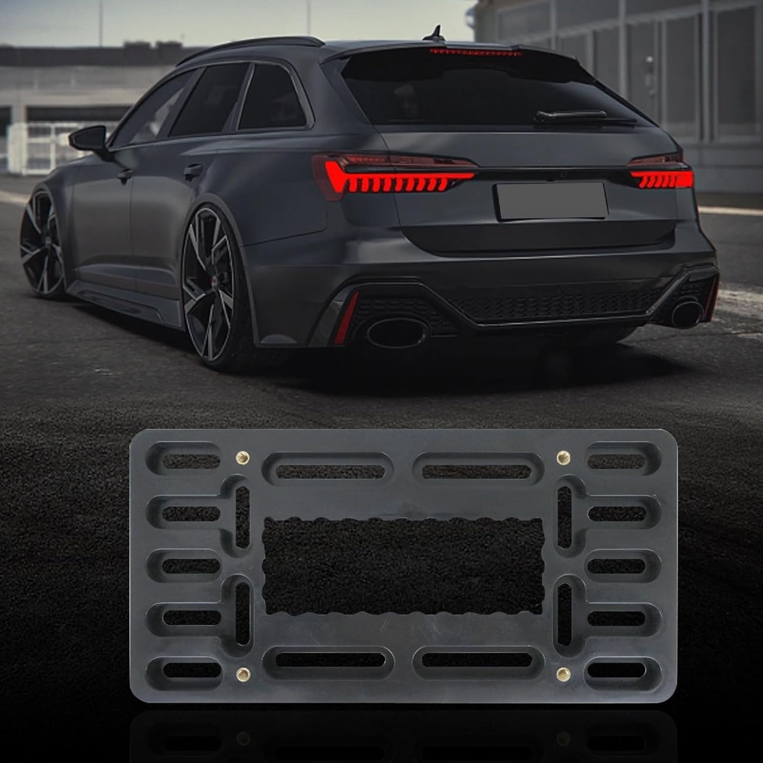1 soporte para placa de automóvil de 12 x 6 pulgadas, impermeable, antioxidante, adaptador de placa de matrícula para parachoques delantero, marco