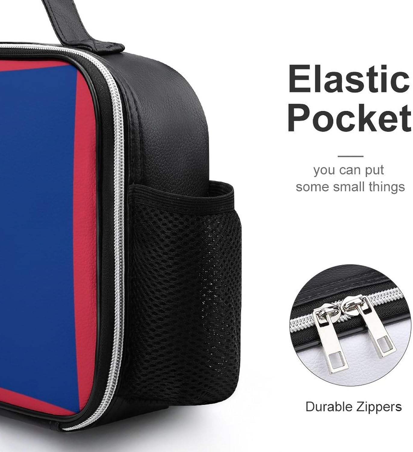 Bolsa de almuerzo aislada con la bandera de Guam, contenedor reutilizable para el trabajo, picnic y viajes