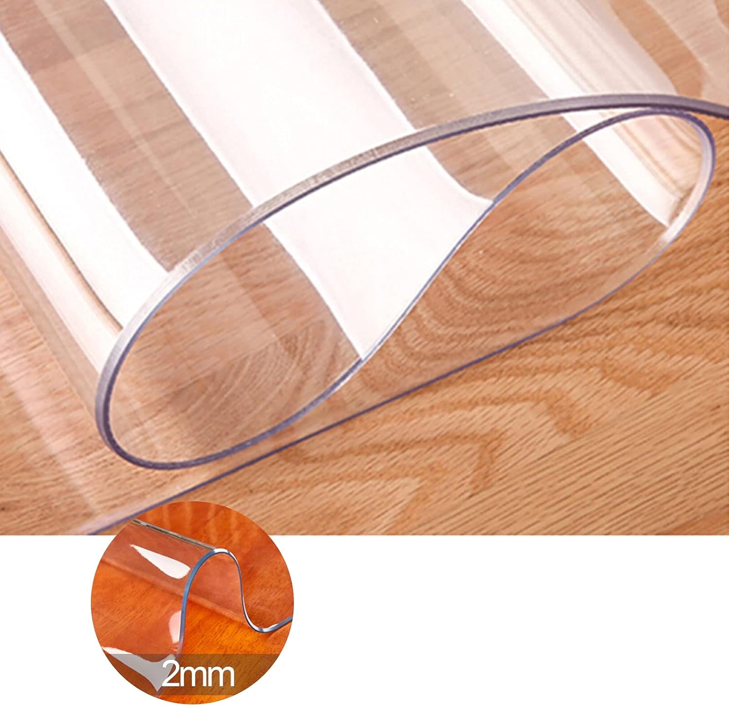 Protector de mesa de comedor de plástico transparente, mantel redondo, tapete de madera para muebles de mesa, cubierta de protección superior,