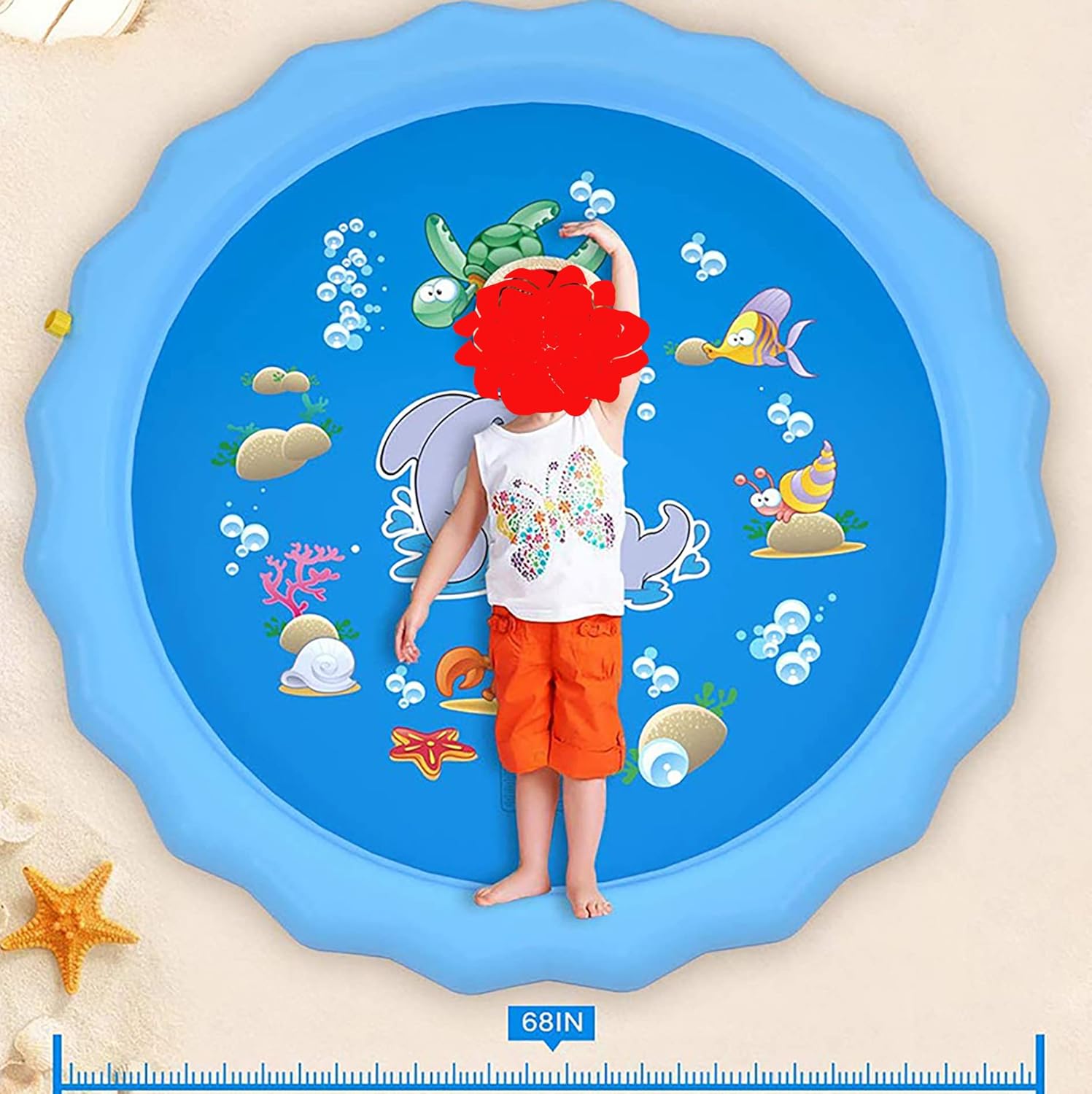 Tapete inflable 3 en 1 para jugar con salpicaduras de verano al aire libre, juguetes de agua, tapete antideslizante para niños y perros, tapete de