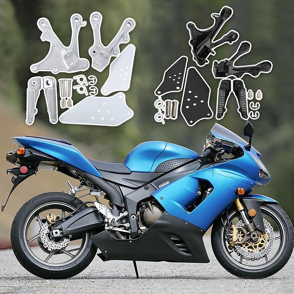 Soportes para reposapiés delanteros para Kawasaki Ninja ZX6R 2005-2008, ZX636 2005-2006 (frontal-1)