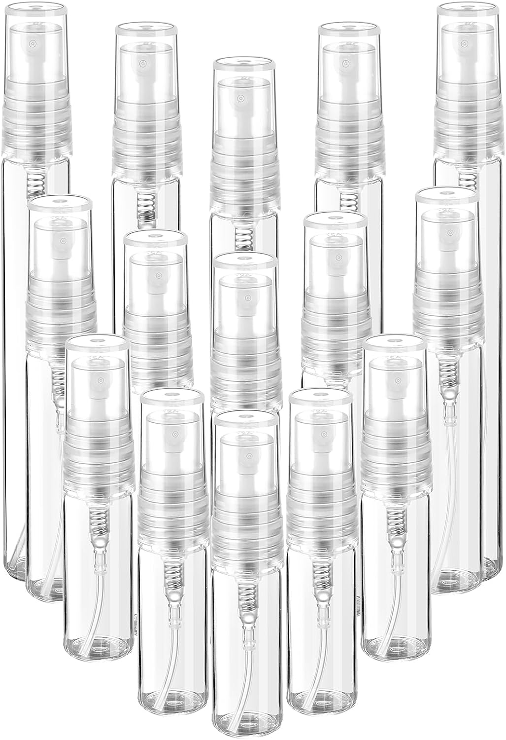 Paquete de 15 mini botellas de aerosol, botellas de plástico de niebla fina de 0.1 fl oz0.2 fl oz0.3 fl oz, botella atomizadora recargable para