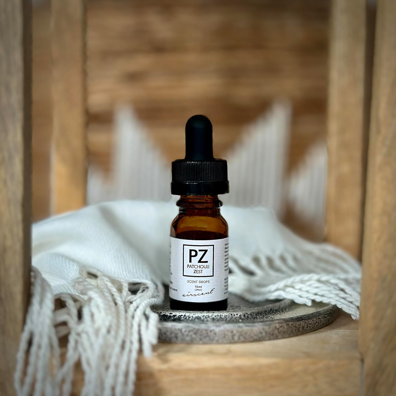 Aceite difusor de ralladura de pachulí, mezcla de aceites esenciales y aroma AirScent de 0.3 fl oz, botella de aceite de fragancia de 34 onzas
