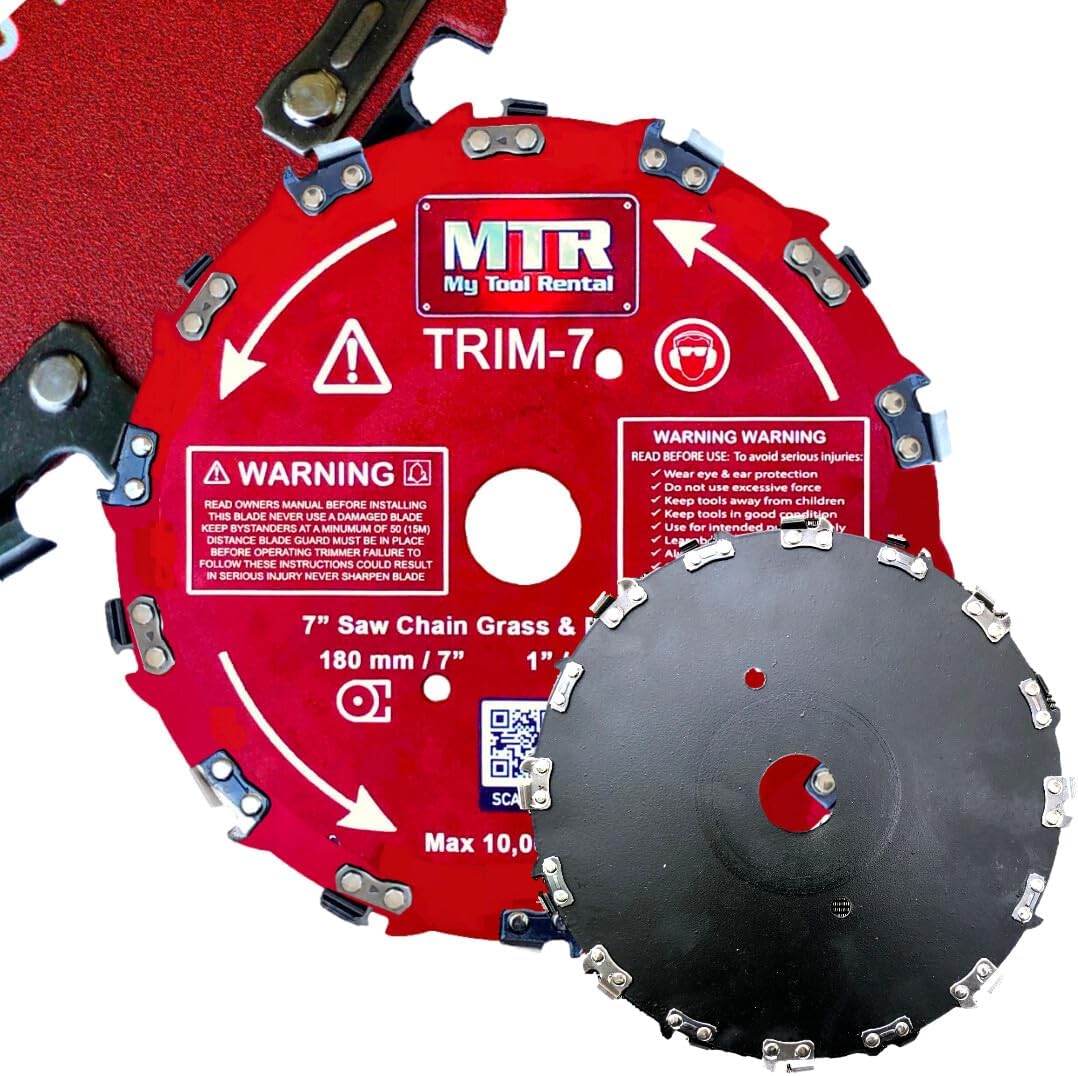 MTR Cuchillas cortadoras de cepillo de dientes de cadena de sierra, hoja circular, cortador de malezas, 10,000 rpm, cortadora de cepillo de hierba