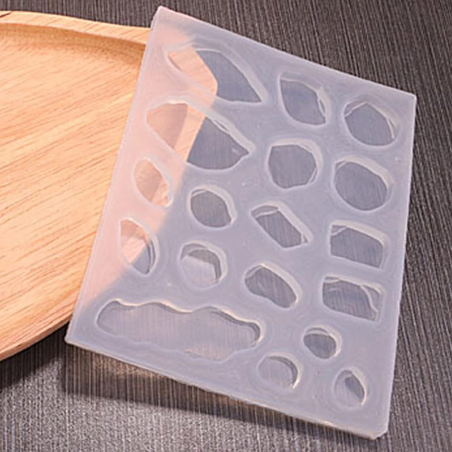 Dijes geométricos para aretes, moldes de resina epoxi, molde de silicona, bolsa de equipaje, moldes de fundición con agujero para hacer manualidades