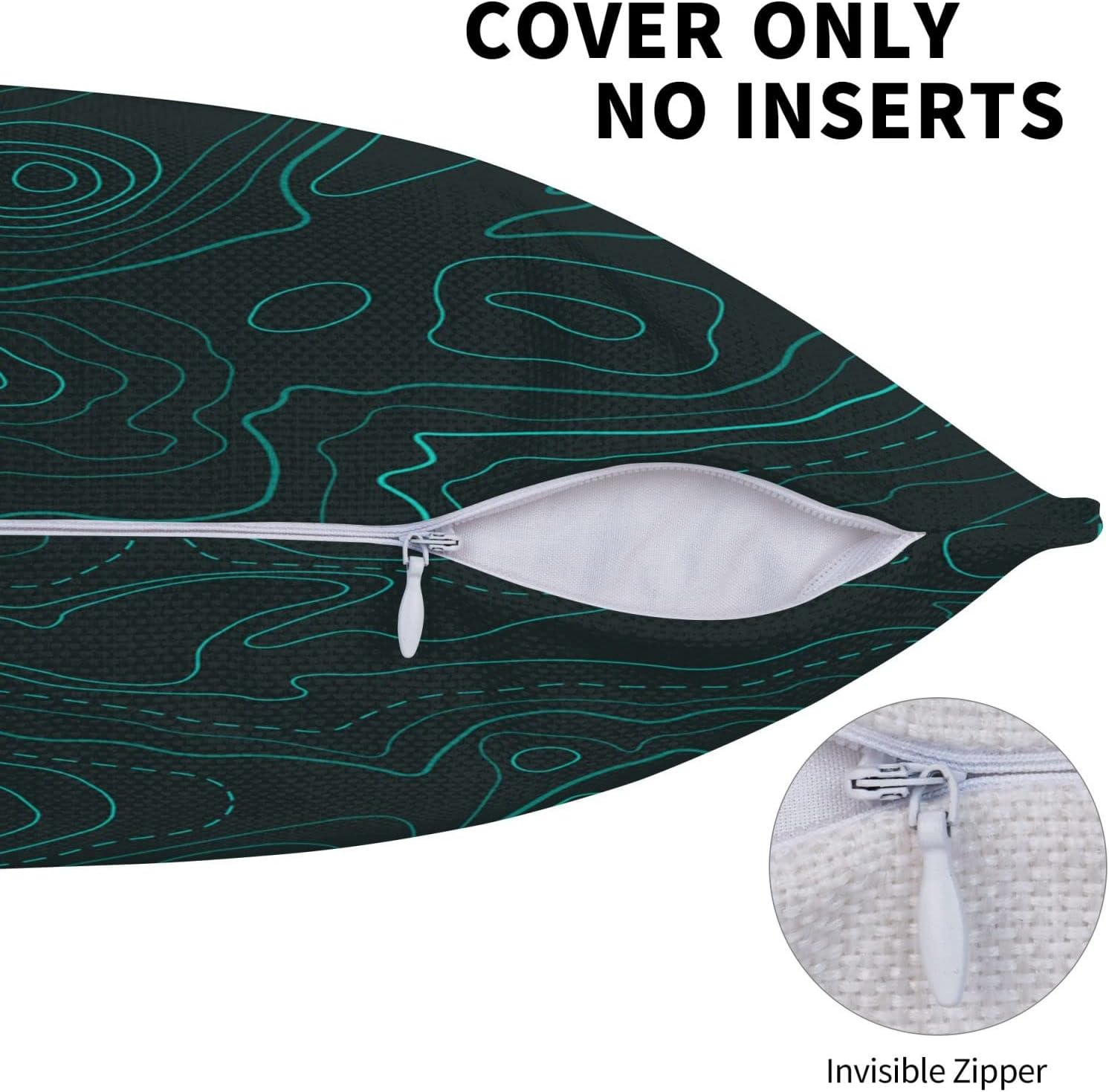 Funda de almohada cuadrada decorativa suave y abstracta topográfica, fundas de cojín, decoración del hogar para sofá, cama, silla, 16 x 16 pulgadas