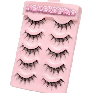 Pestañas postizas Wispy Spiky Manga, pestañas postizas de anime 3D de 0.59 pulgadas para un aspecto natural, reutilizables, 5 pares, perfectas para Pestañas postizas Wispy Spiky Manga, pestañas postizas de anime 3D de 0.59 pulgadas para un aspecto natural, reutilizables, 5 pares, perfectas para